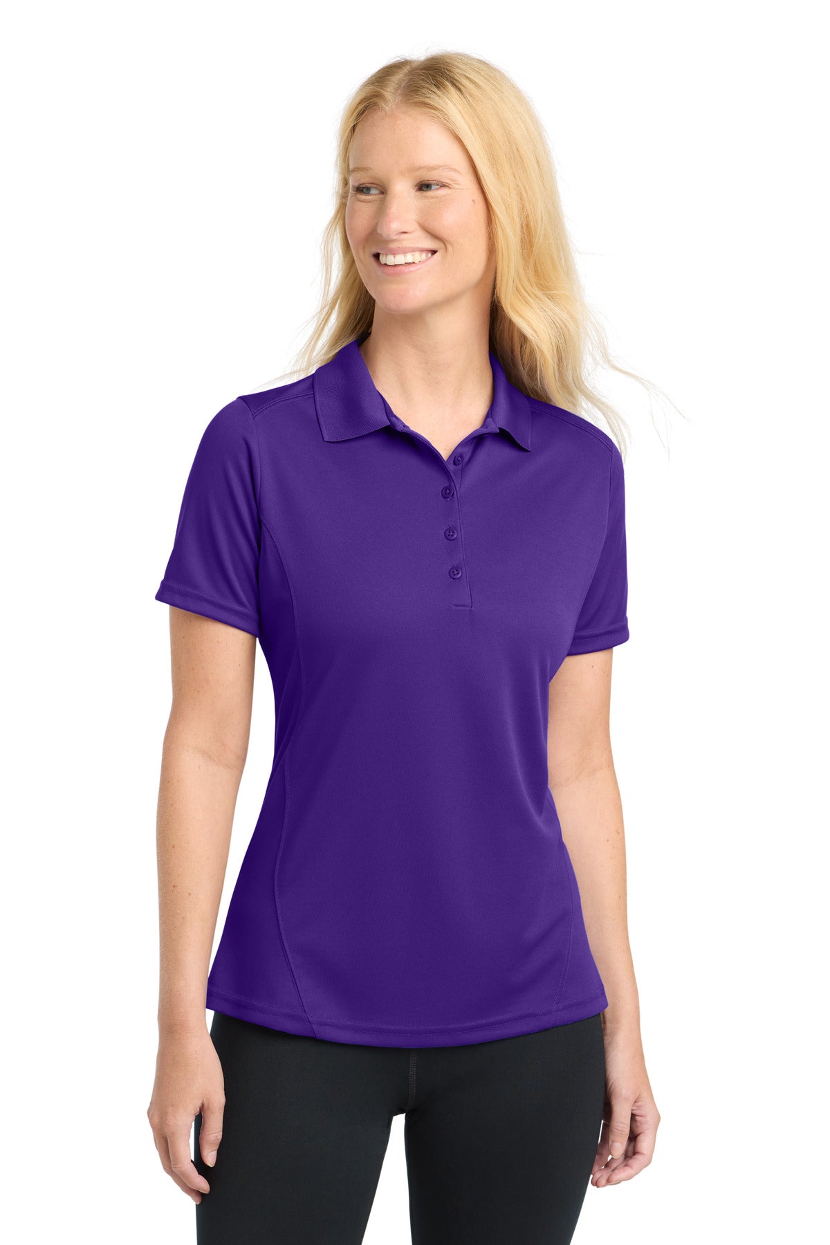 Sport-Tek Women's Dry Zone Raglan Accent Polo. L475 in Purple
