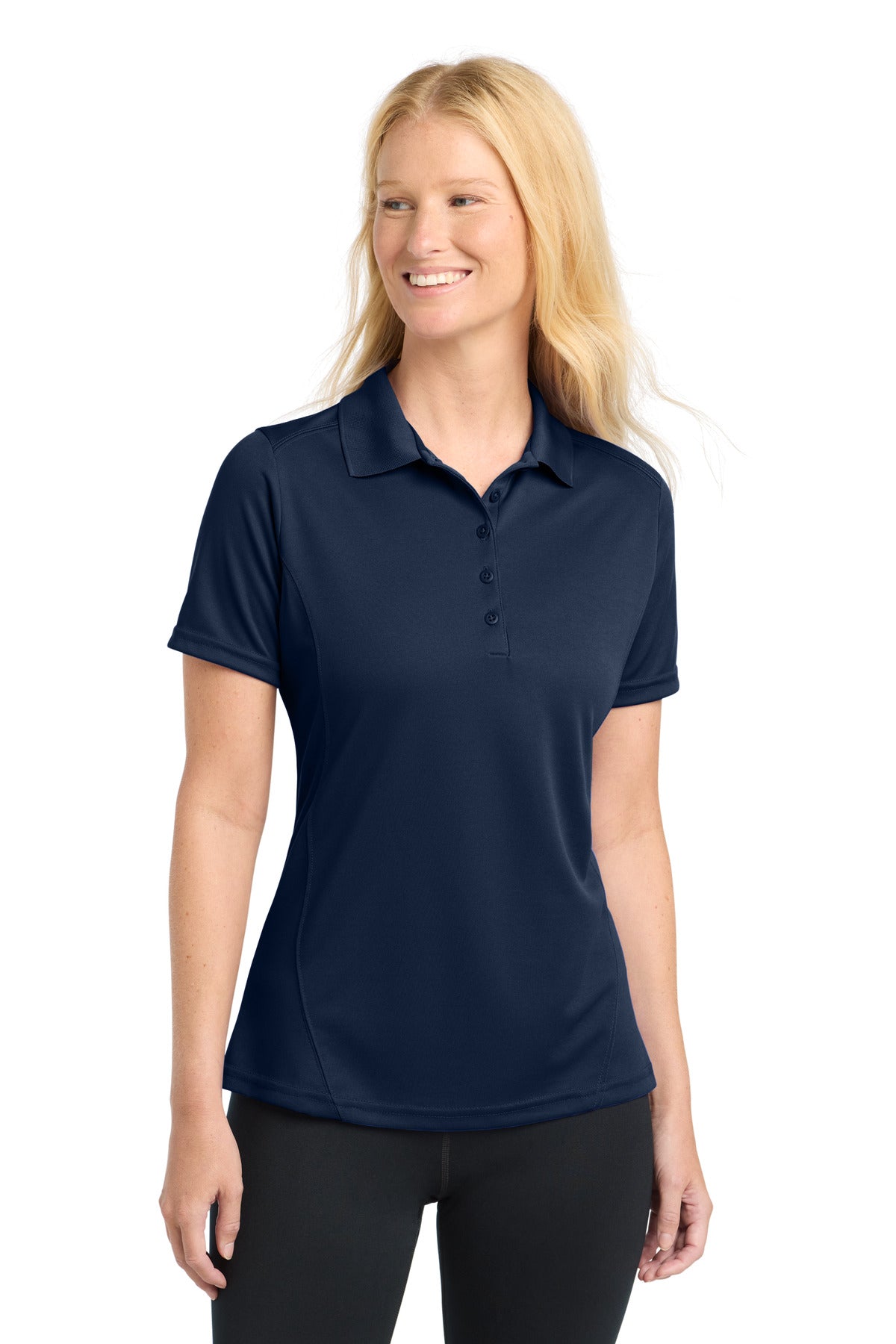 Sport-Tek Women's Dry Zone Raglan Accent Polo. L475 in True Navy