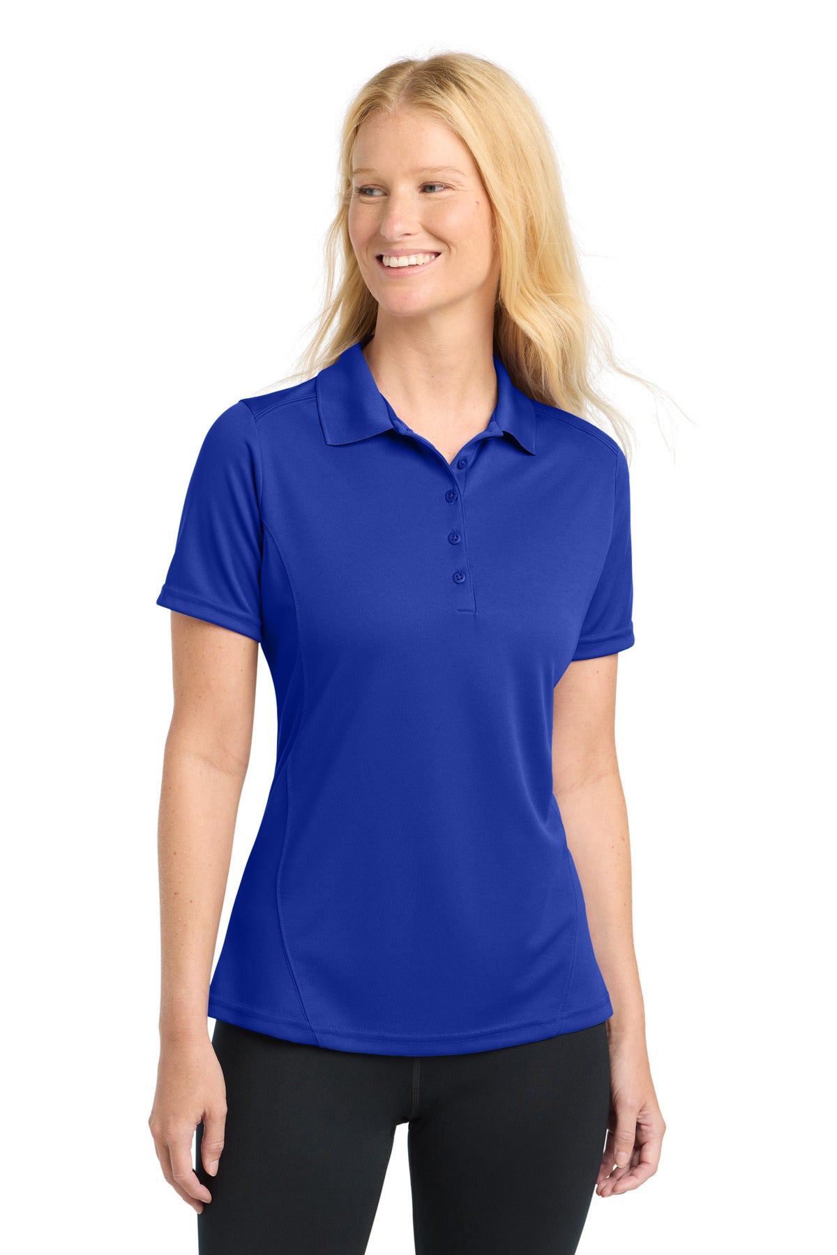 Sport-Tek Women's Dry Zone Raglan Accent Polo. L475 in True Royal
