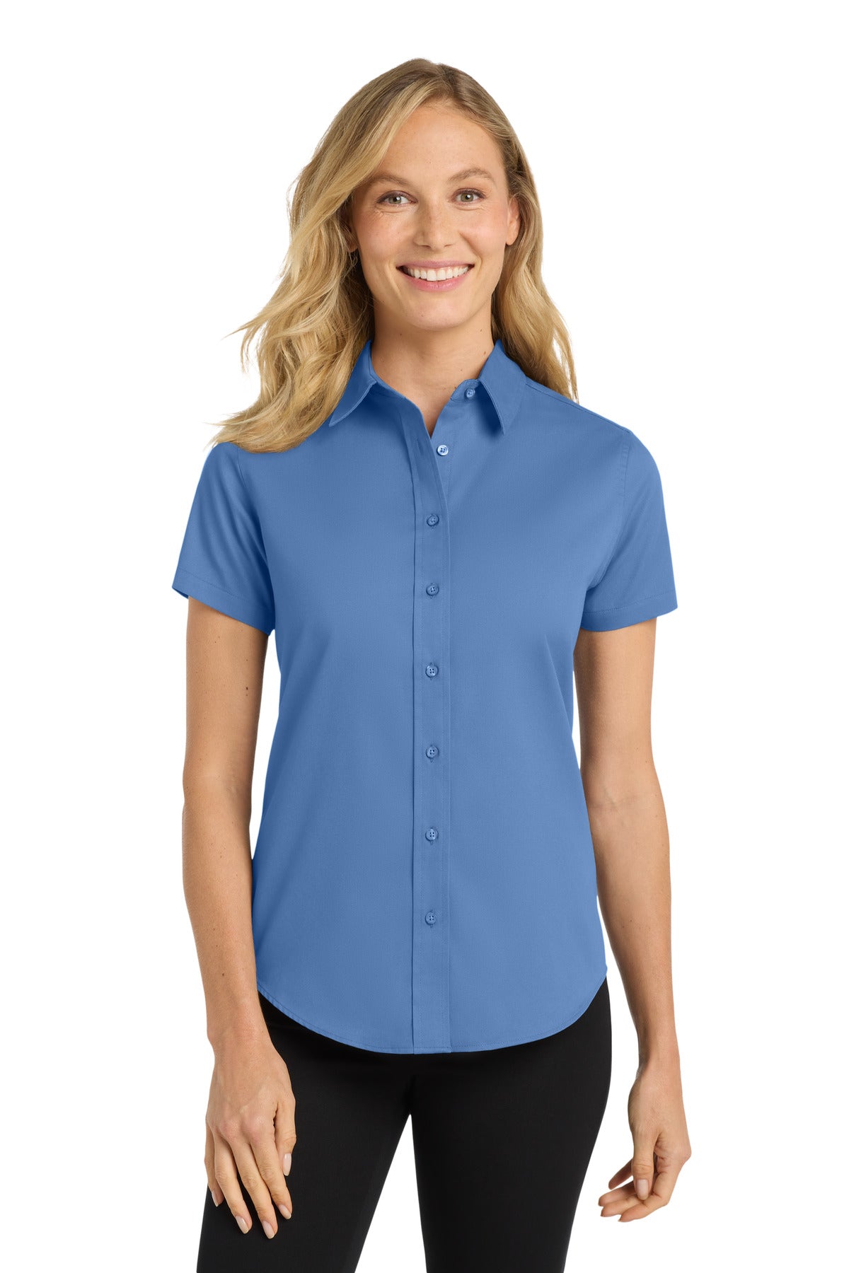 Port Authority Women's Short Sleeve Easy Care  Shirt.  L508 in Ultramarine Blue