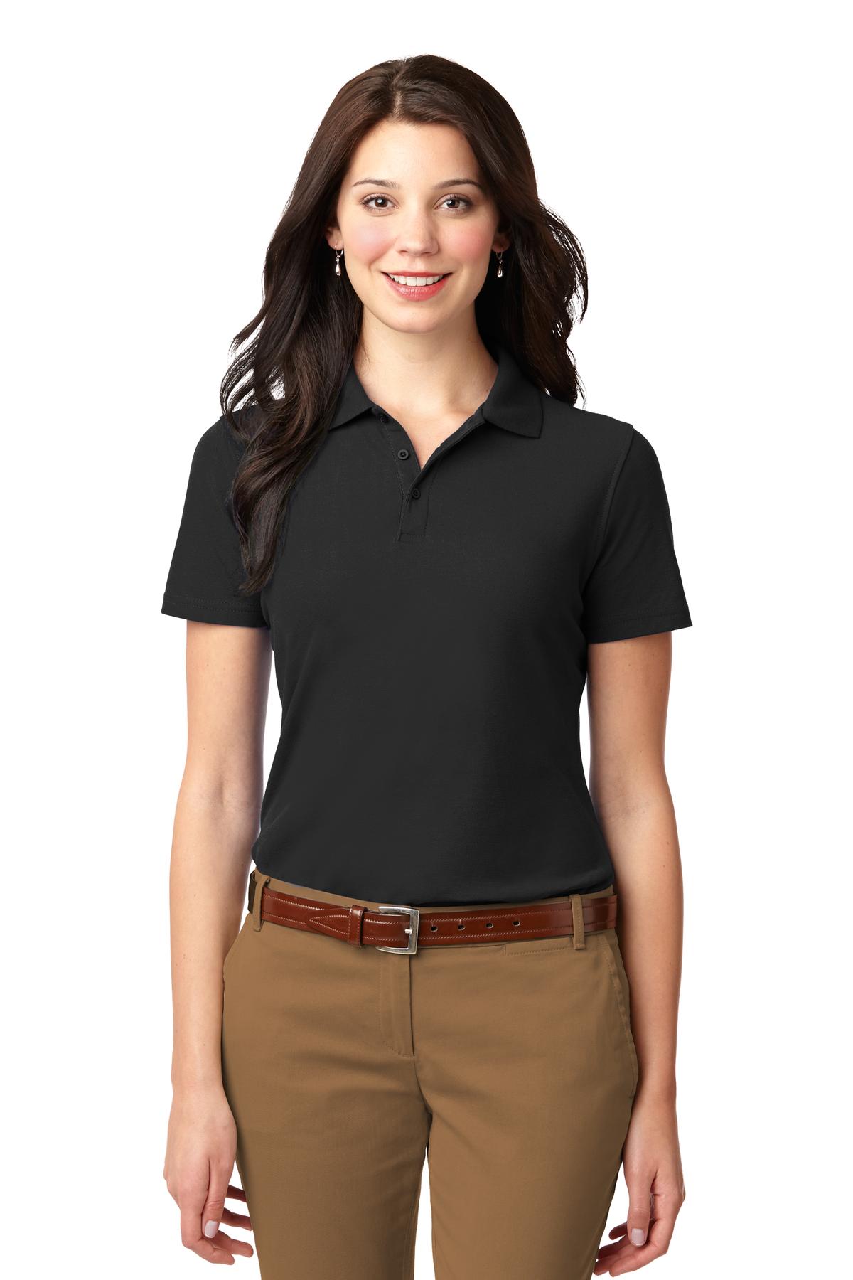 Port Authority Women's Stain-Resistant Polo. L510 in Black