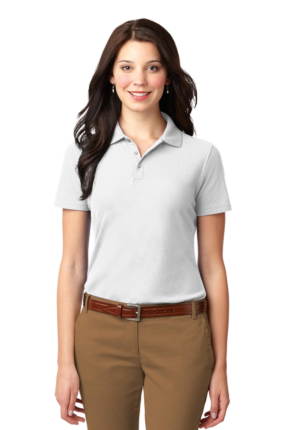 Port Authority Women's Stain-Resistant Polo. L510 in White