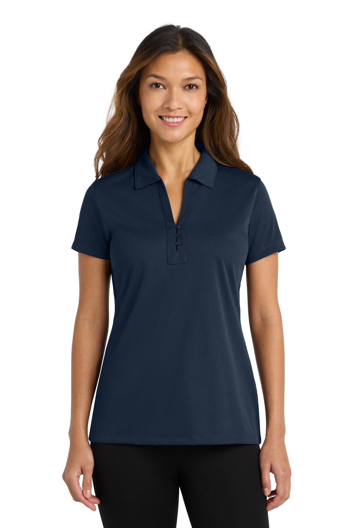Port Authority Women's Tech Pique Polo. L527 in Dark Navy
