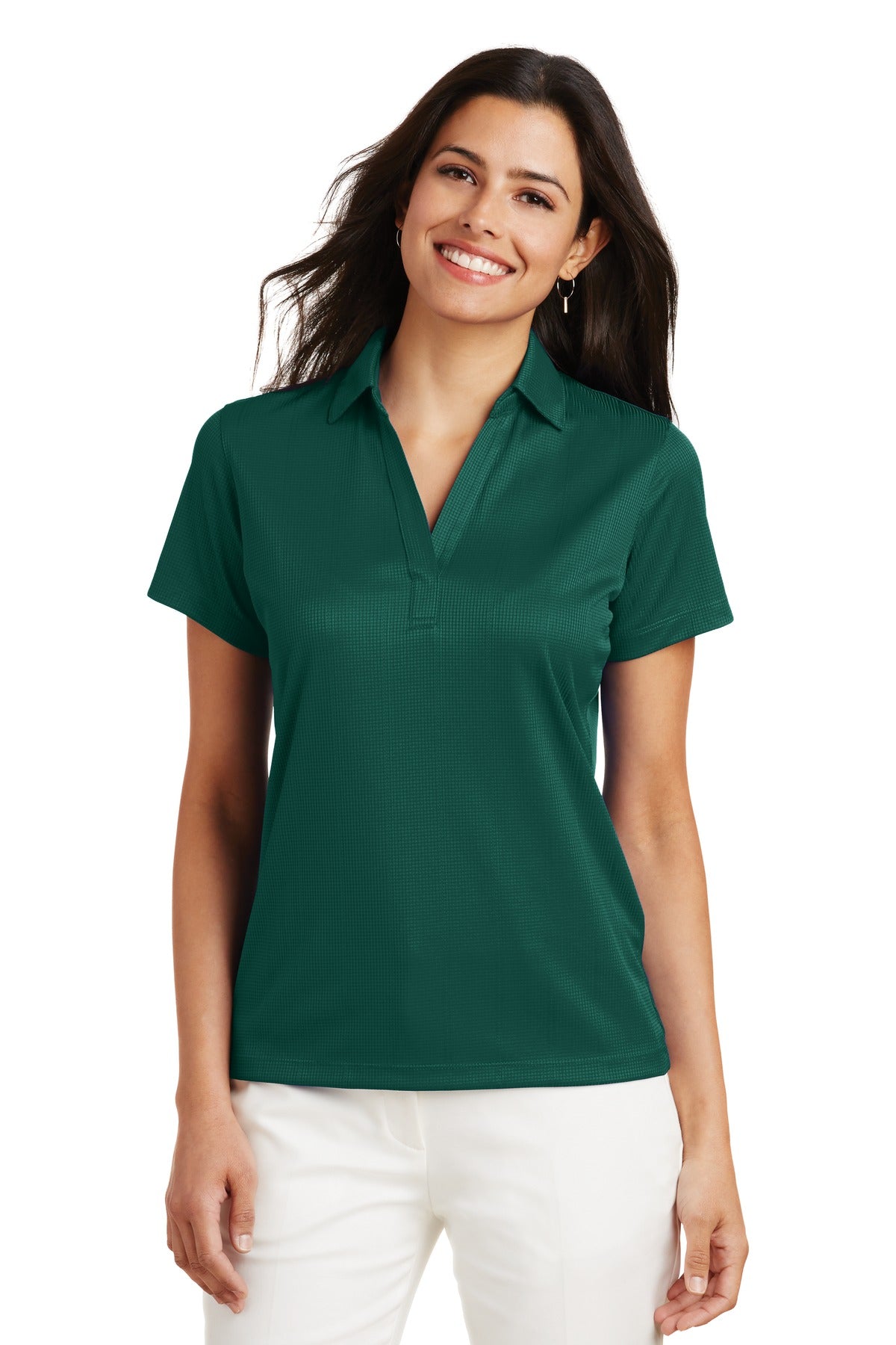 Port Authority Women's Performance Fine Jacquard Polo. L528 in Green Glen