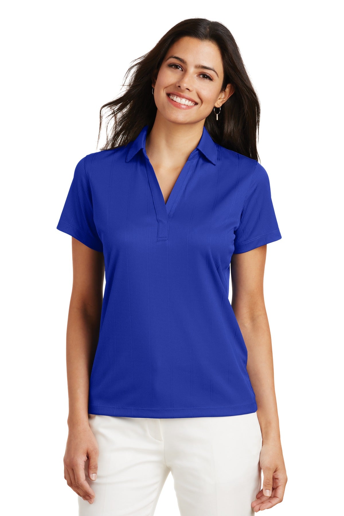 Port Authority Women's Performance Fine Jacquard Polo. L528 in Hyper Blue