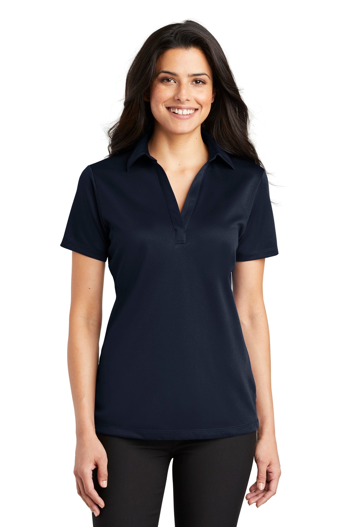 Port Authority Women's Silk Touch Performance Polo. L540 in Navy