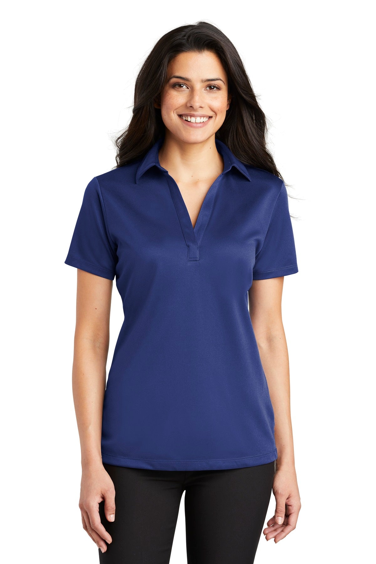 Port Authority Women's Silk Touch Performance Polo. L540 in Royal