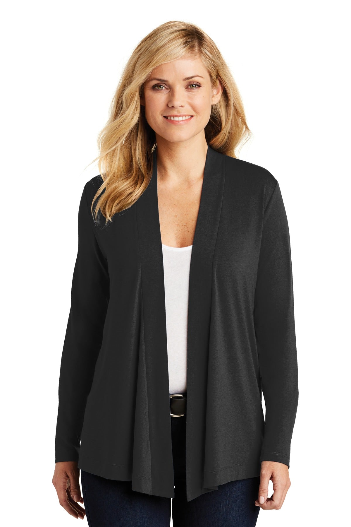 Port Authority Women's Concept Open Cardigan. L5430 in Black