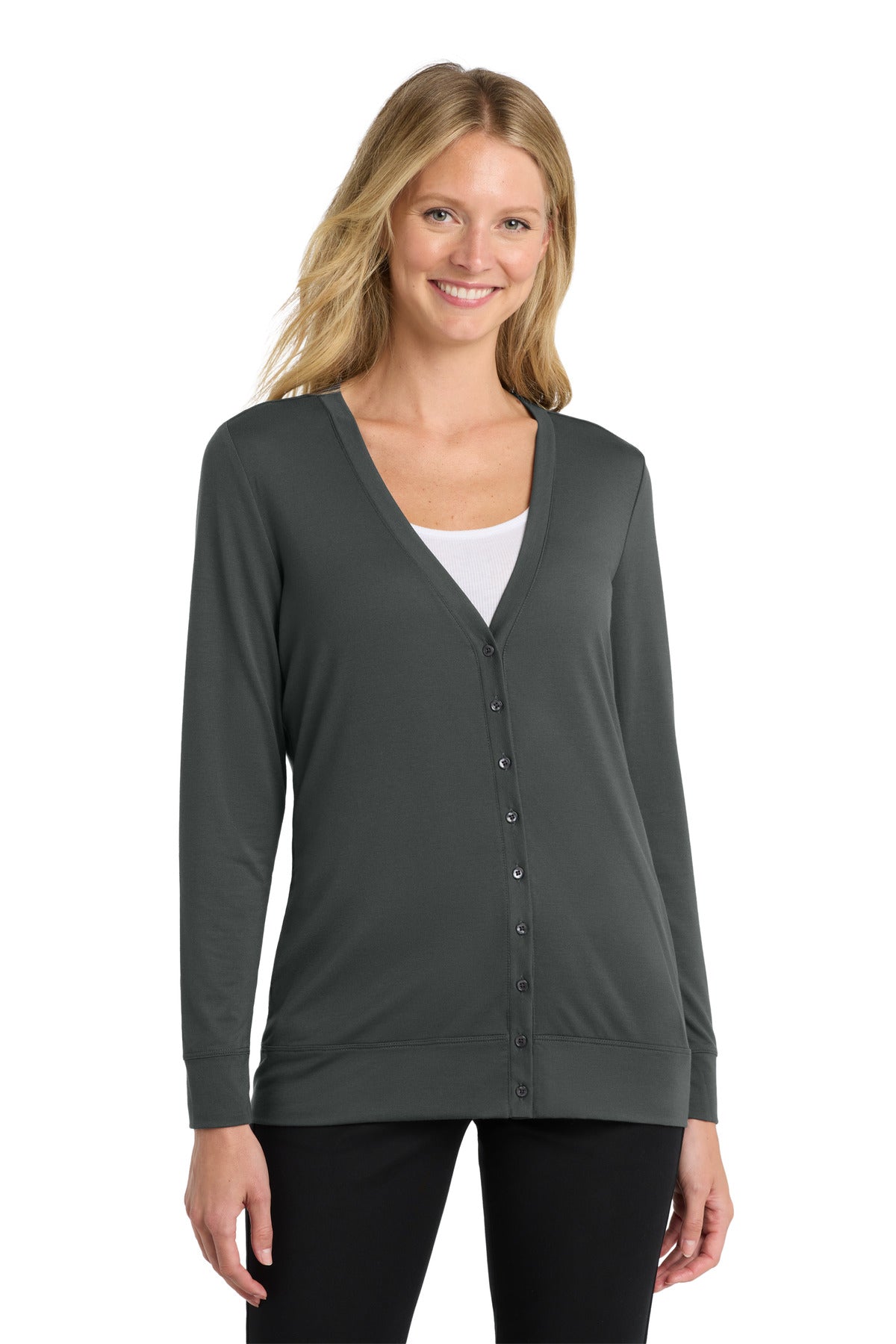 Port Authority Women's Concept Cardigan. L545 in Grey Smoke