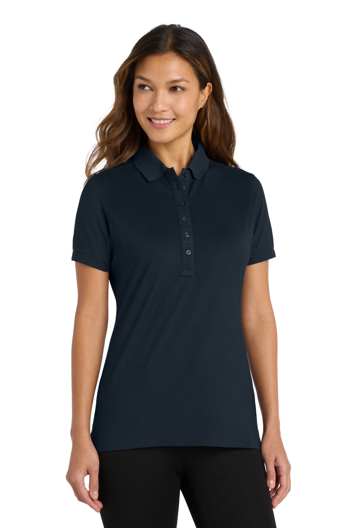 Port Authority Women's Stretch Pique Polo. L555 in Dress Blue Navy