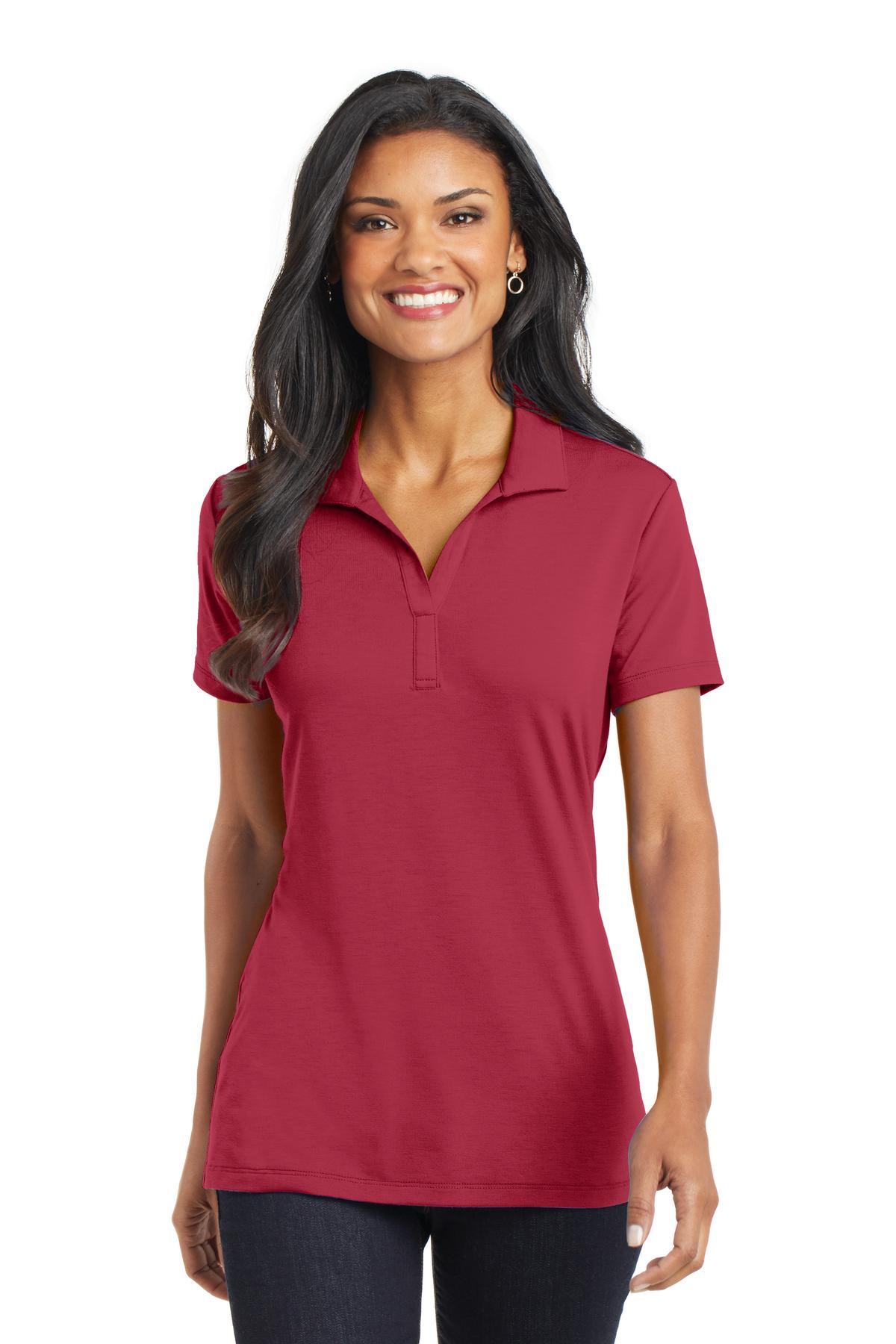 Port Authority Women's Cotton Touch Performance Polo. L568 in Chili Red