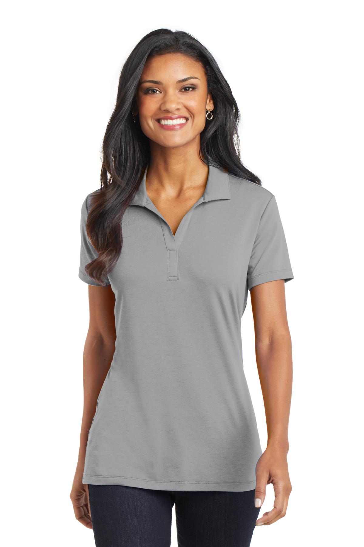 Port Authority Women's Cotton Touch Performance Polo. L568 in Frost Grey