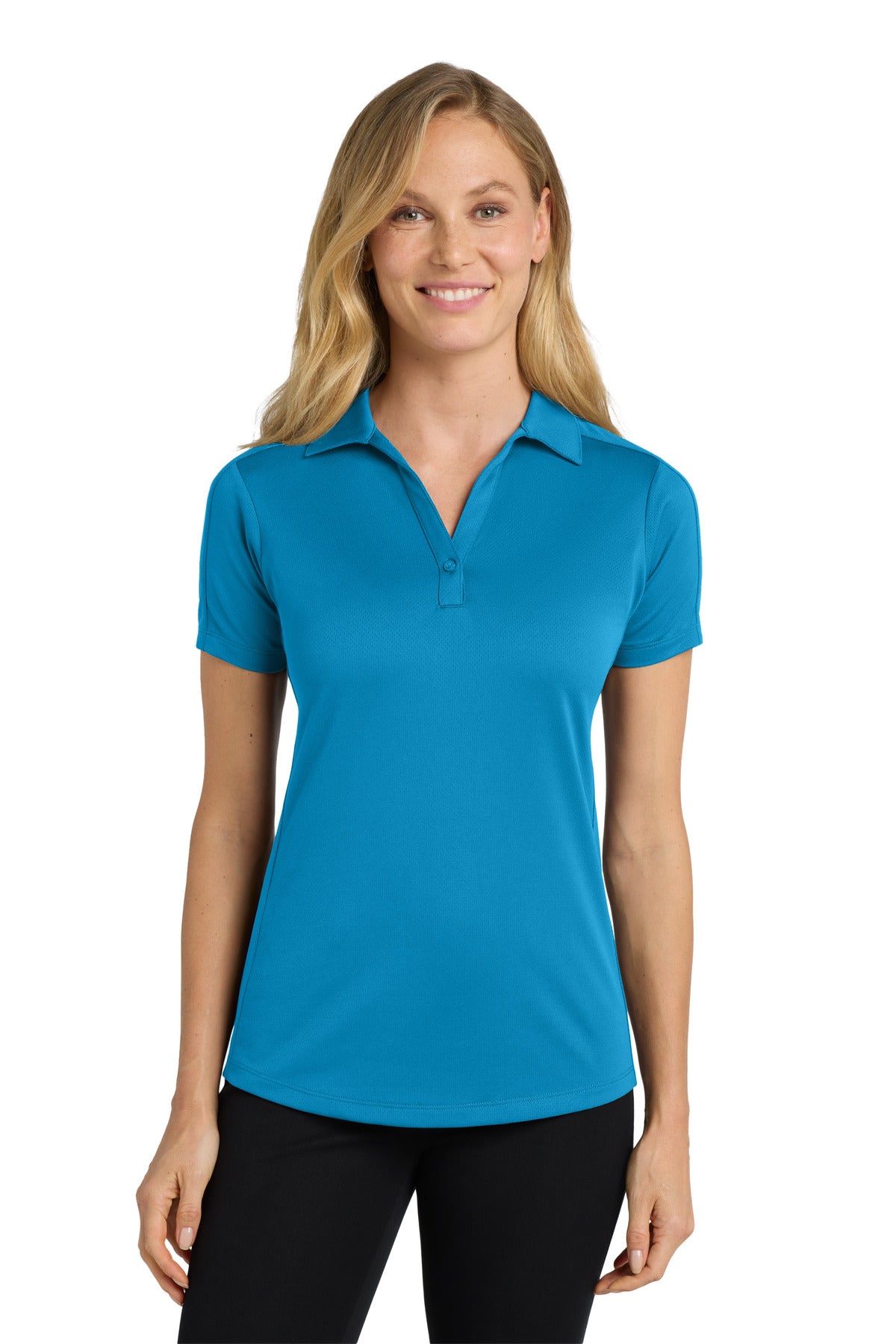 Port Authority Women's Diamond Jacquard Polo. L569 in Blue Wake