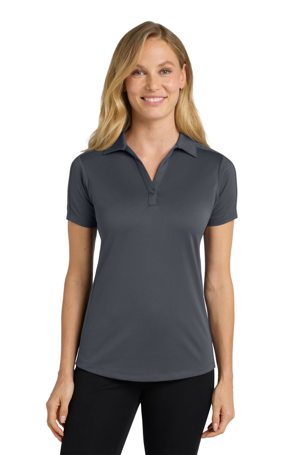 Port Authority Women's Diamond Jacquard Polo. L569 in Graphite