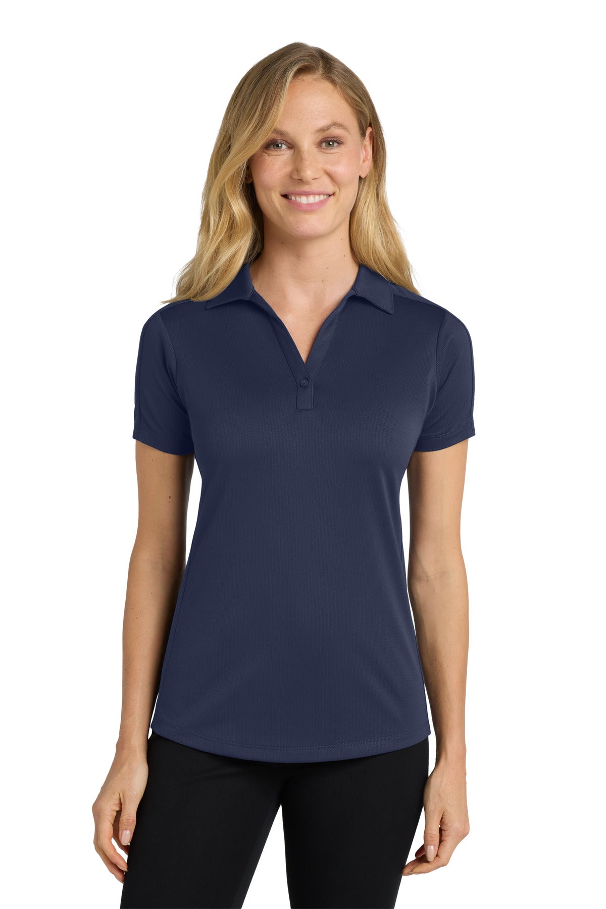 Port Authority Women's Diamond Jacquard Polo. L569 in True Navy