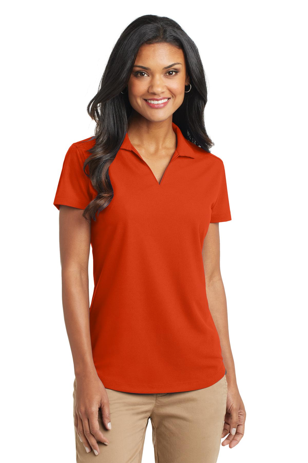 Port Authority Women's Dry Zone Grid Polo. L572 in Autumn Orange