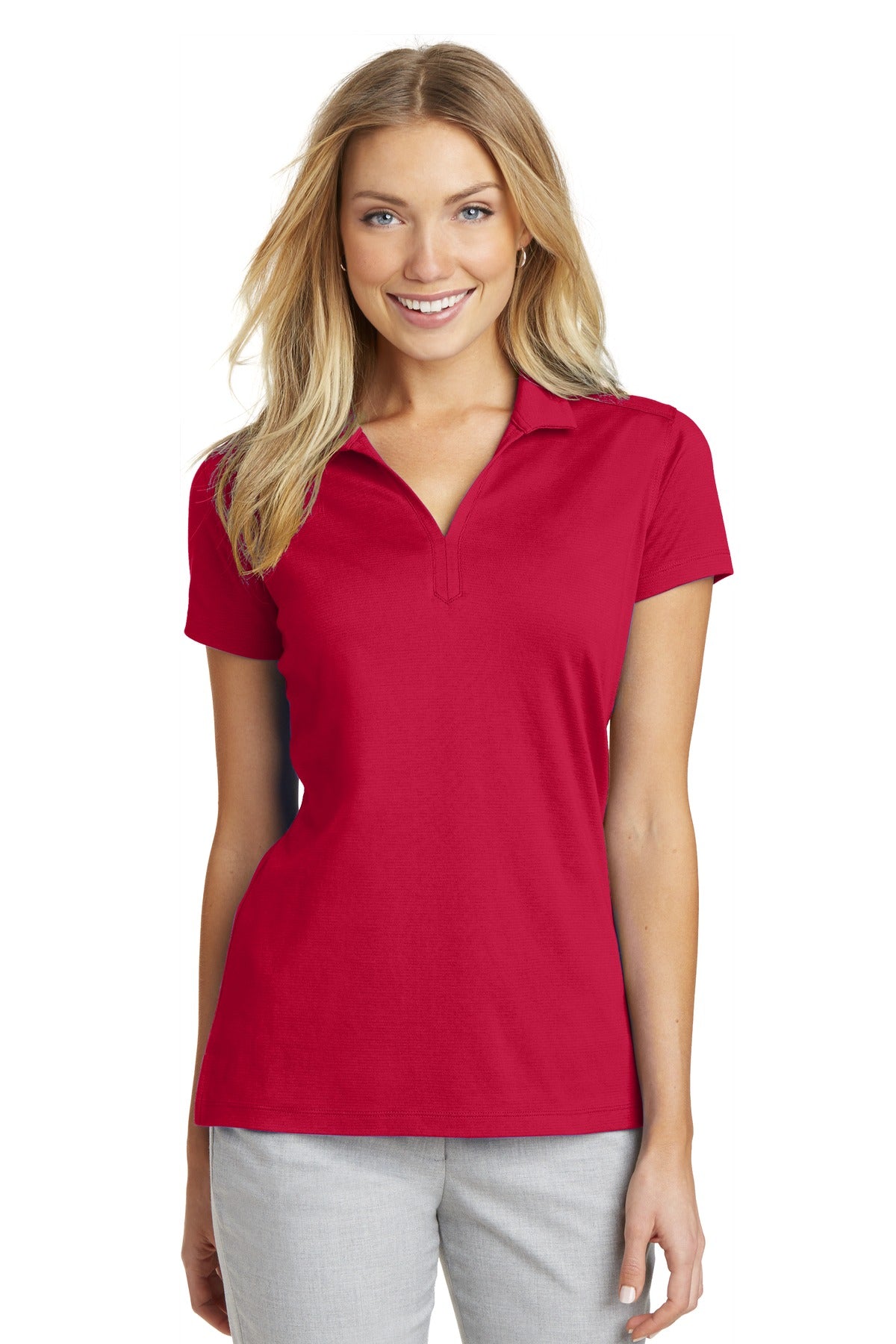 Port Authority Women's Rapid Dry Mesh Polo. L573 in Engine Red