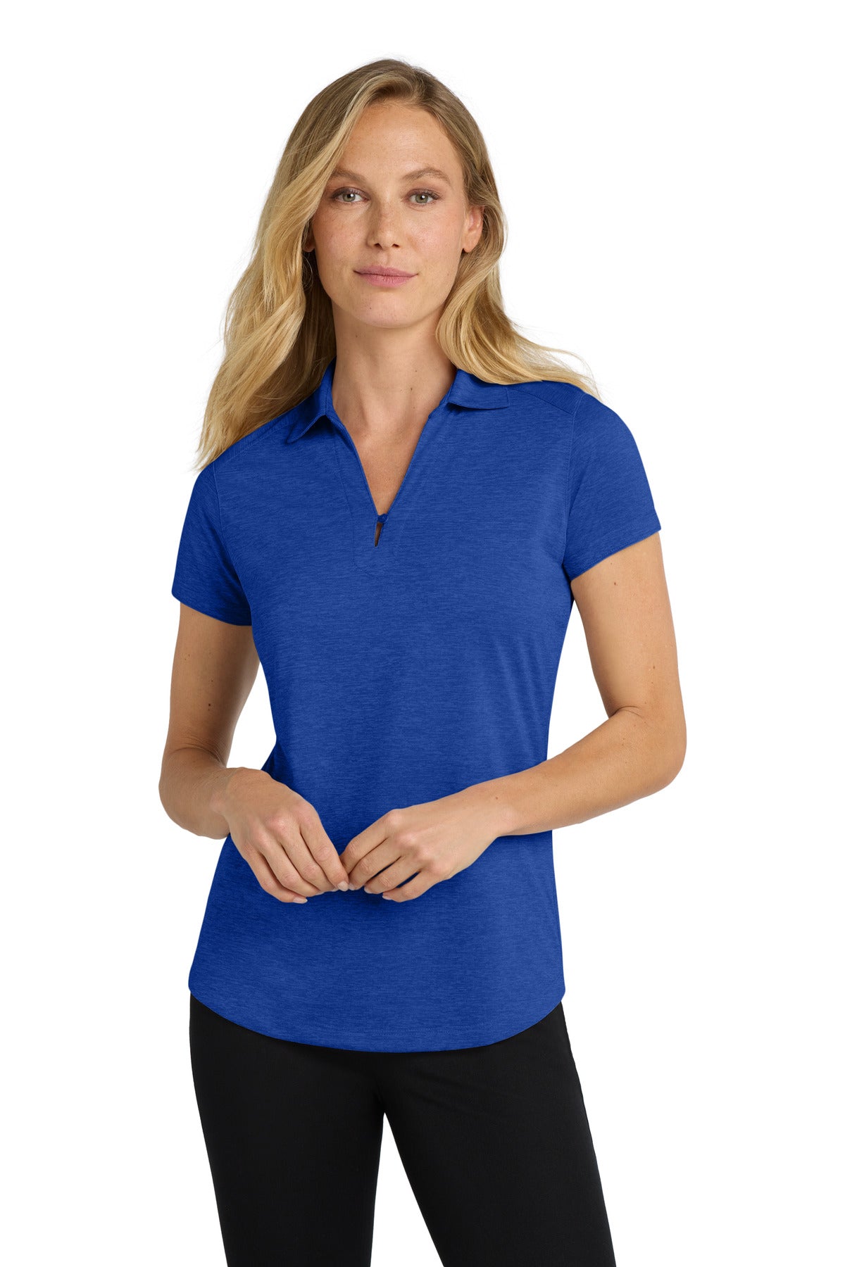 Port Authority Women's Digi Heather Performance Polo. L574 in True Royal