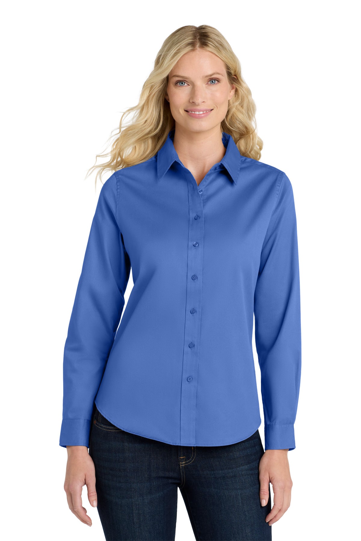 Port Authority Women's Long Sleeve Easy Care Shirt.  L608 in Ultramarine Blue