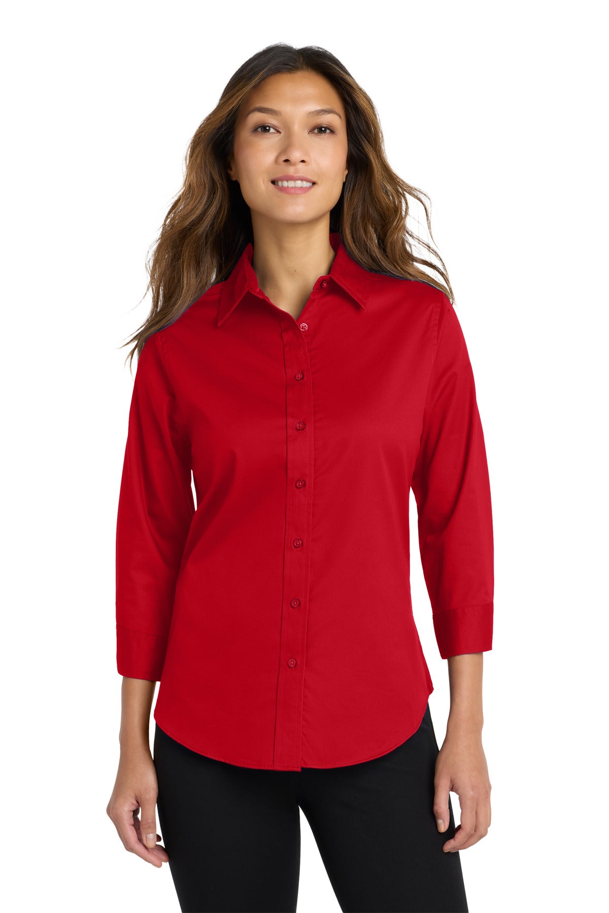 Port Authority Women's 3/4-Sleeve Easy Care Shirt. L612 in Red