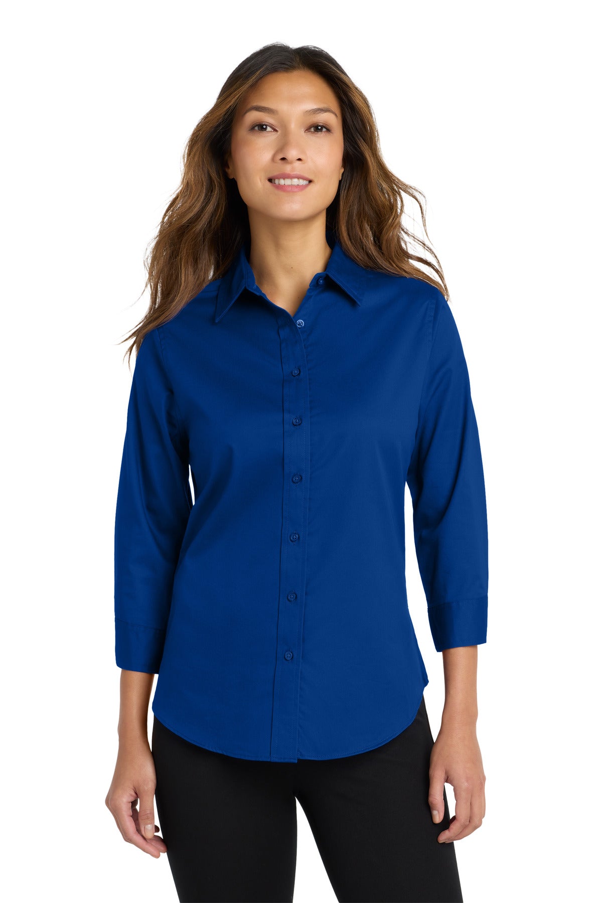 Port Authority Women's 3/4-Sleeve Easy Care Shirt. L612 in Royal