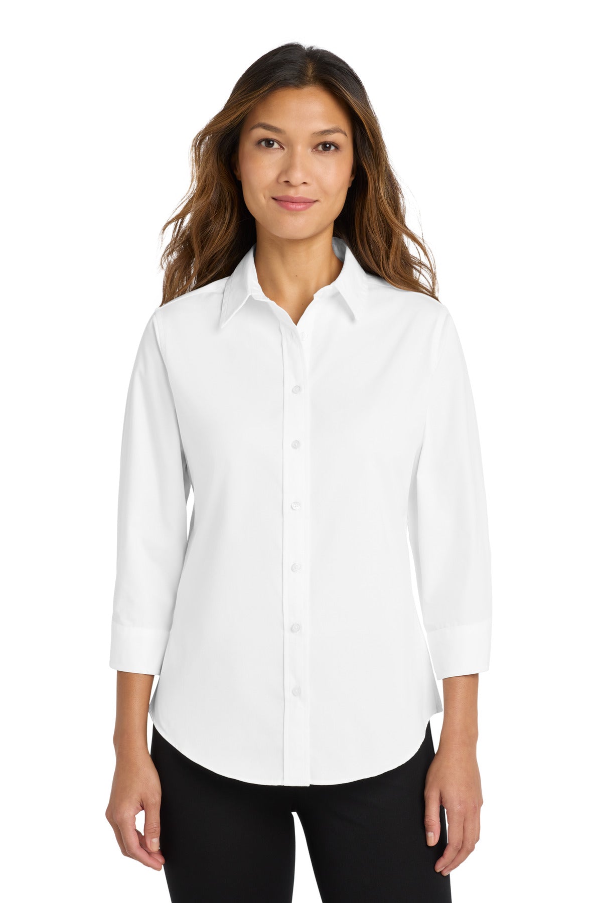 Port Authority Women's 3/4-Sleeve Easy Care Shirt. L612 in White