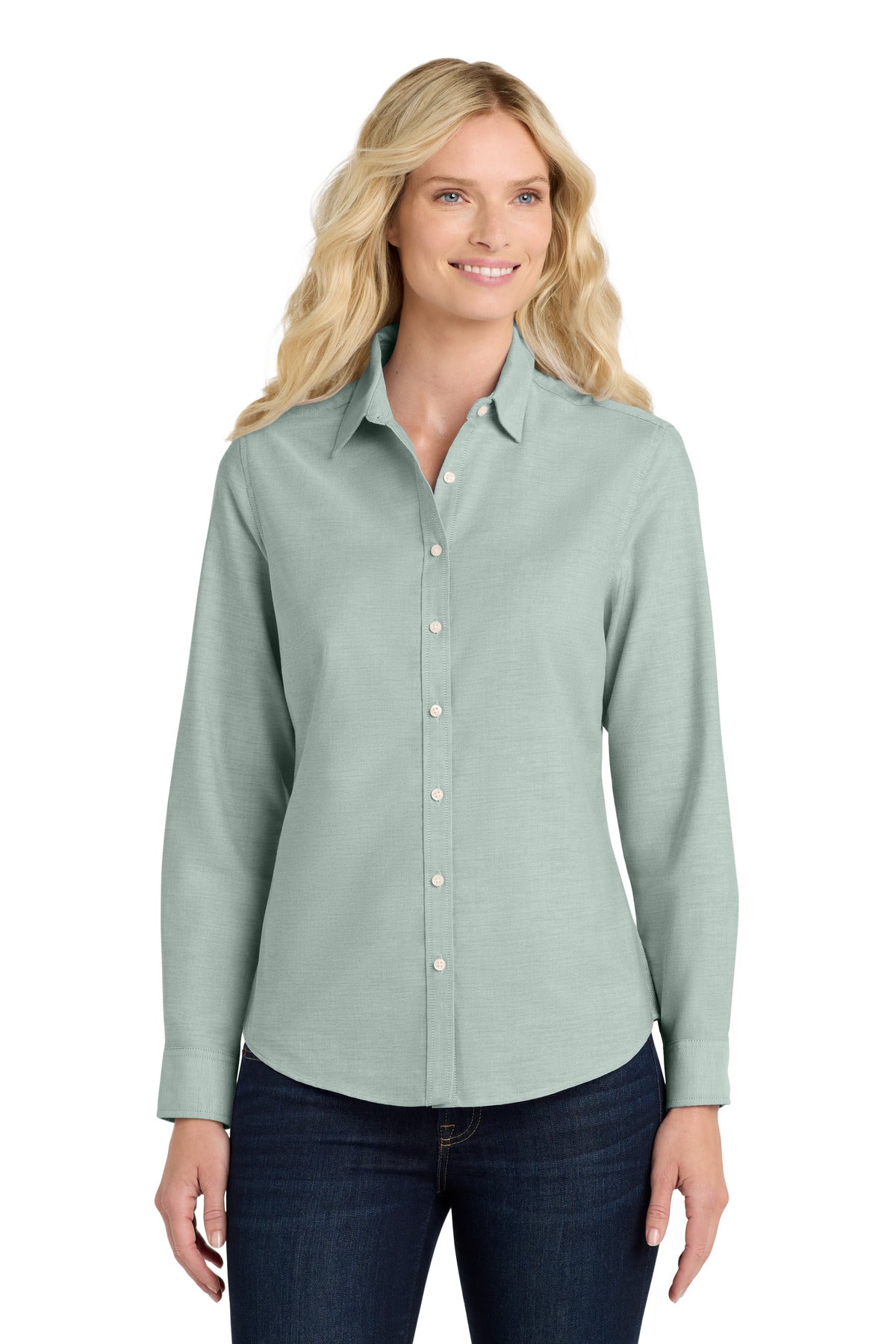 Port Authority Women's SuperPro Oxford Shirt. L658 in Green