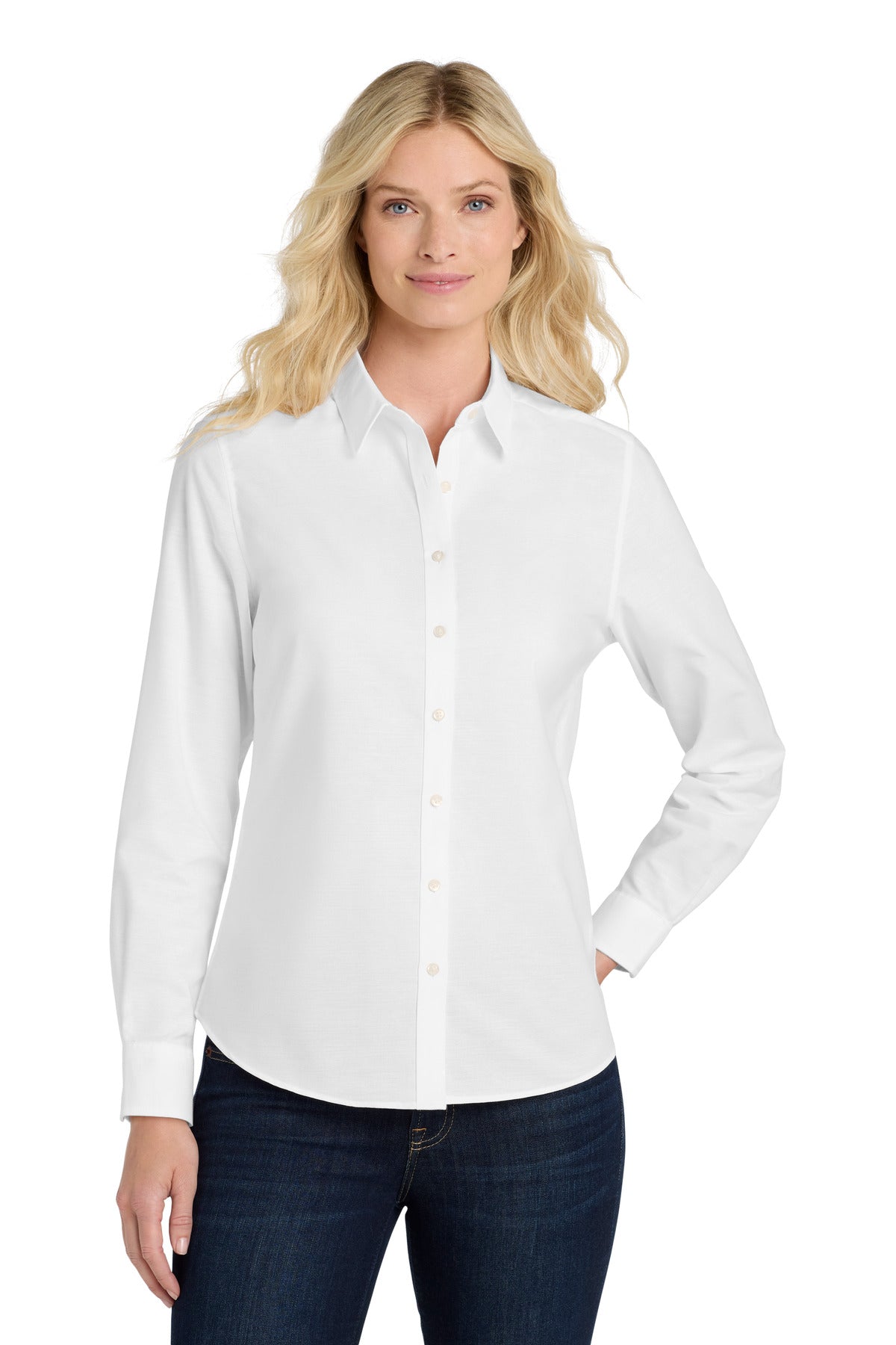 Port Authority Women's SuperPro Oxford Shirt. L658 in White