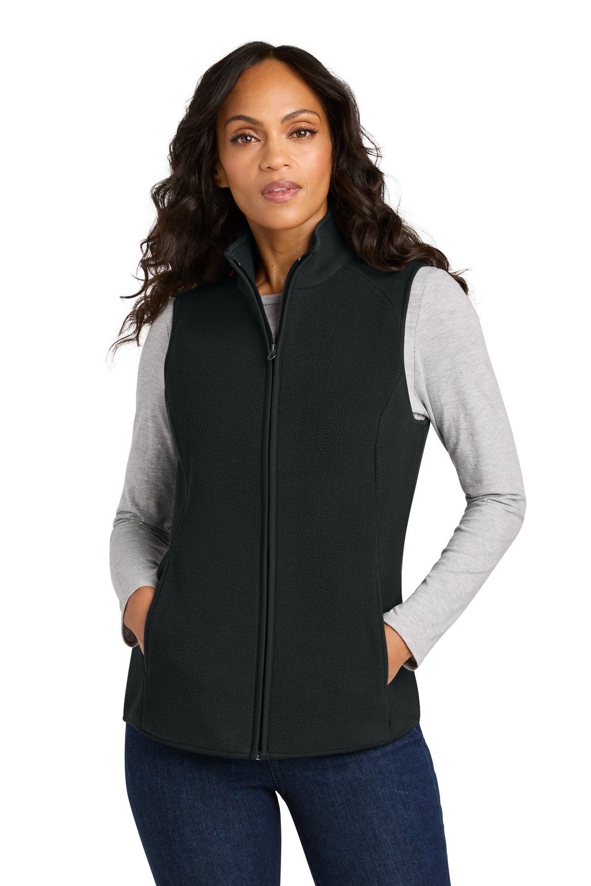 Port Authority Women's C-FREE Fleece Vest L702 in Deep Black