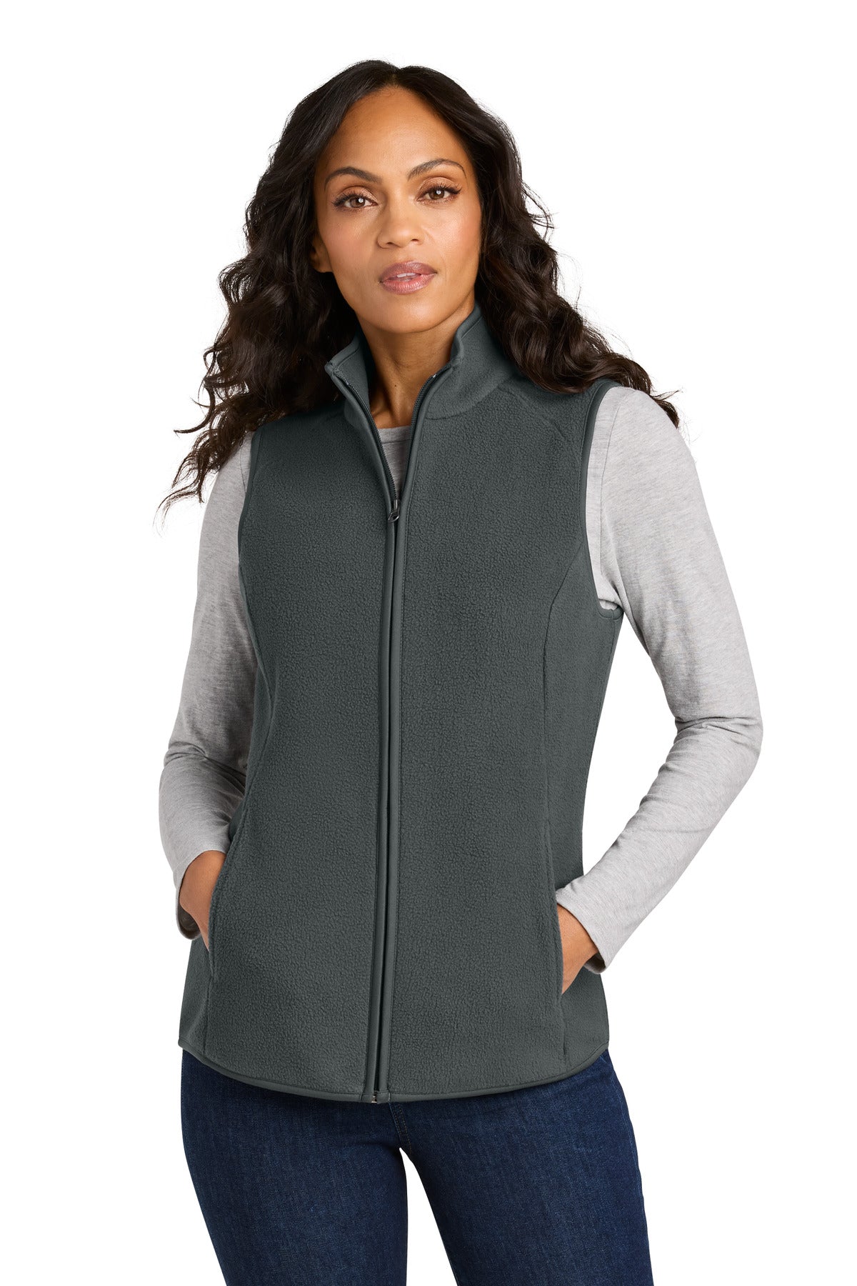 Port Authority Women's C-FREE Fleece Vest L702 in Grey Steel