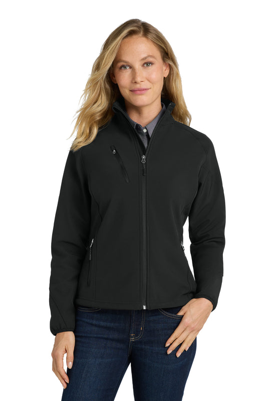 Port Authority Women's Textured Soft Shell Jacket. L705 in Black