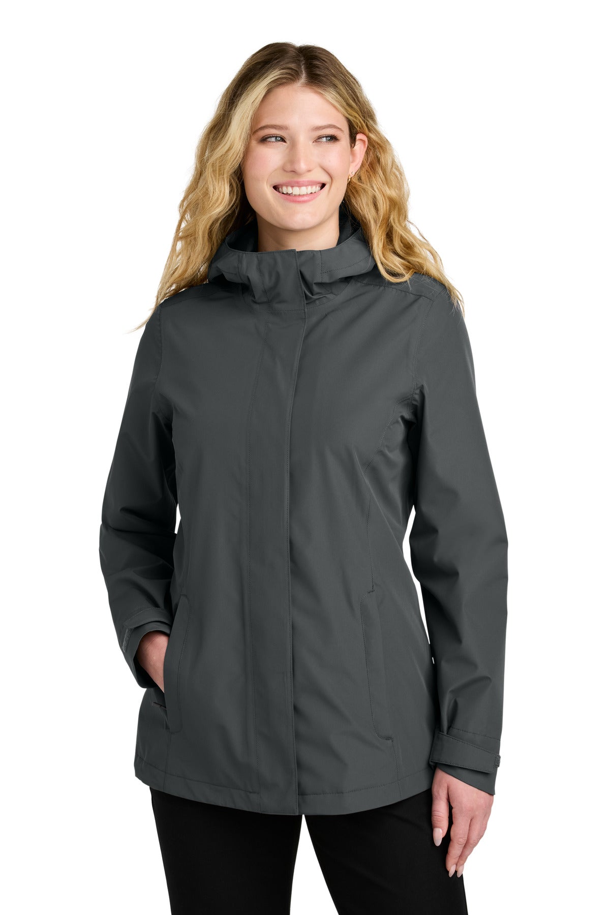 Port Authority Women's C-FREE Rain Jacket L714 in Grey Steel