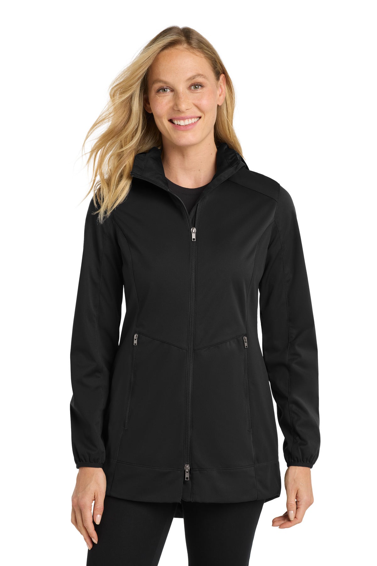 Port Authority Women's Active Hooded Soft Shell Jacket. L719 in Deep Black