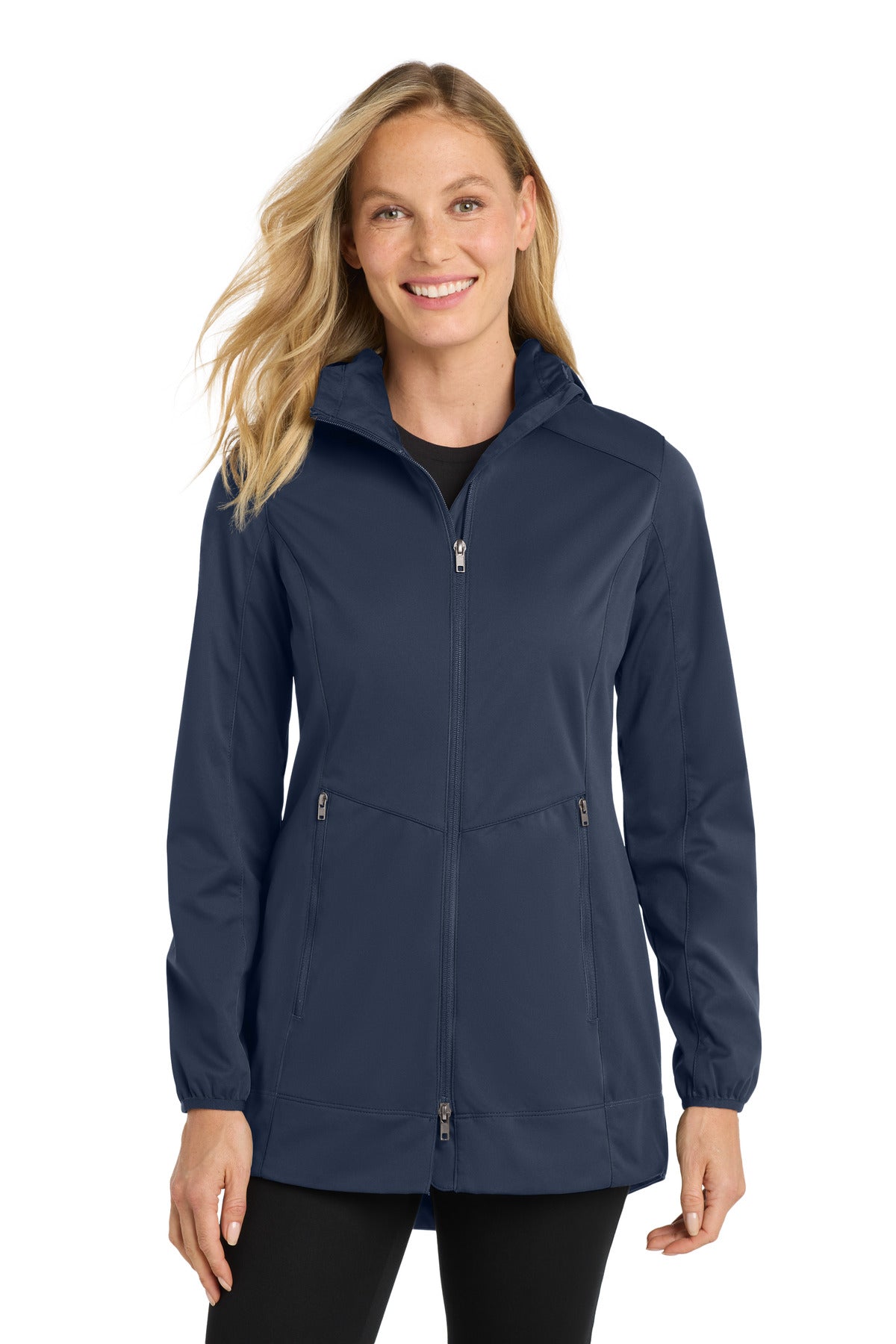 Port Authority Women's Active Hooded Soft Shell Jacket. L719 in Dress Blue Navy