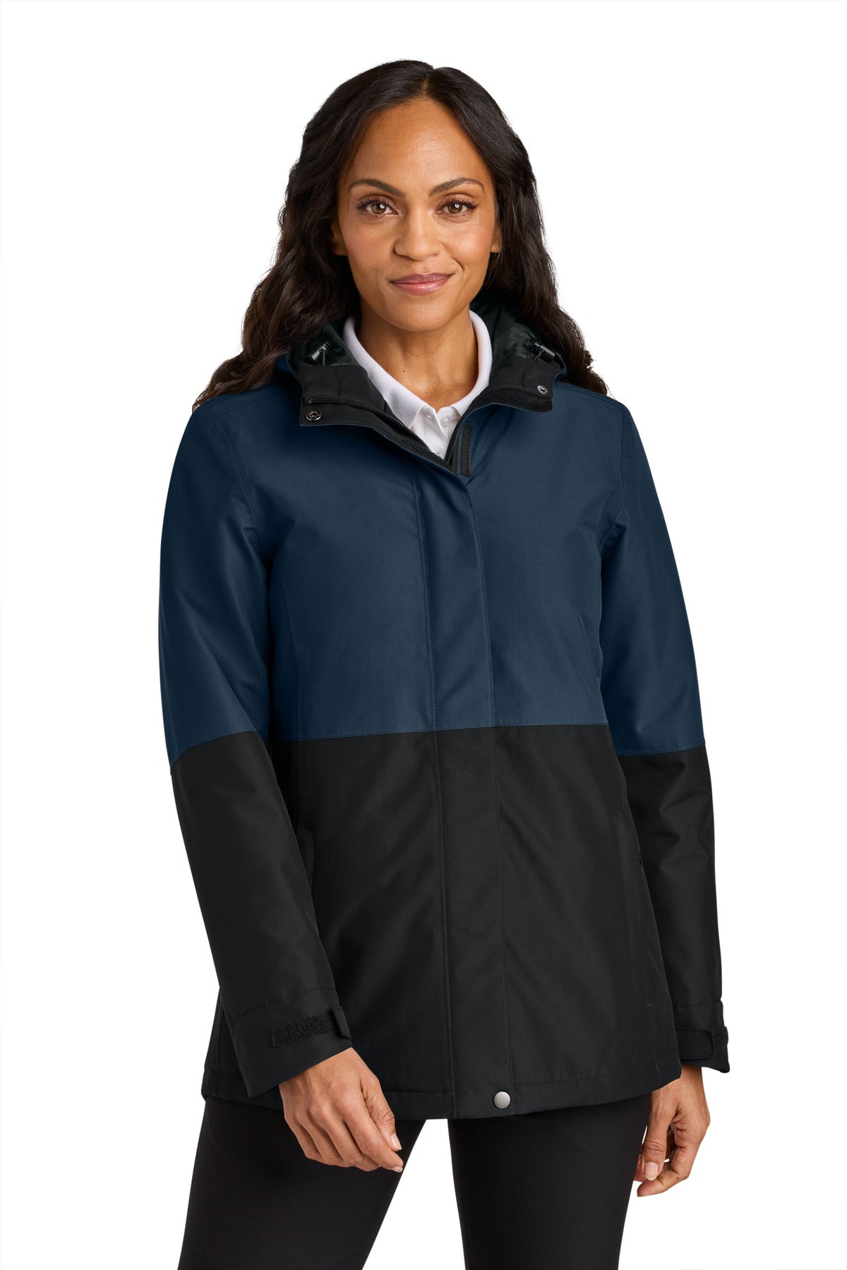 Port Authority Women's Insulated Heavy Ripstop Jacket L721 in Dress Blue Navy/ Deep Black