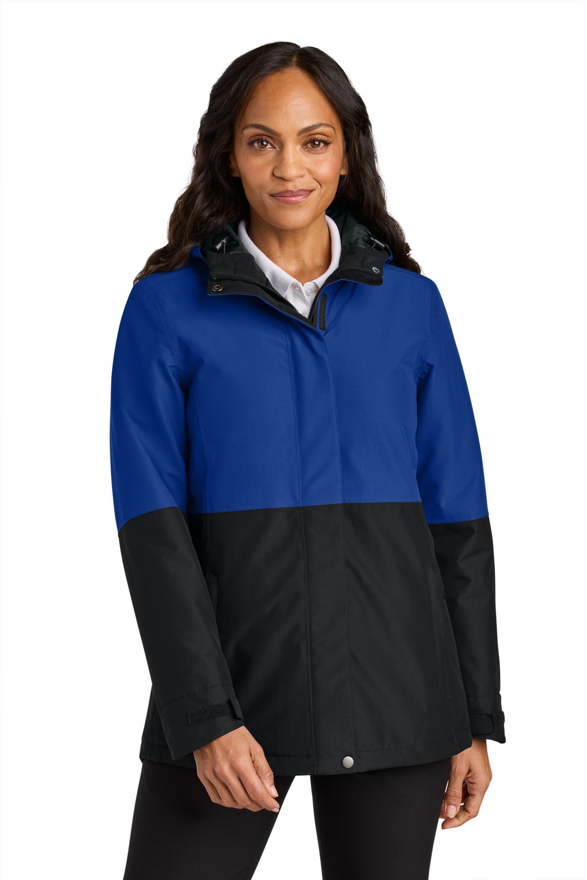 Port Authority Women's Insulated Heavy Ripstop Jacket L721 in True Royal/ Deep Black
