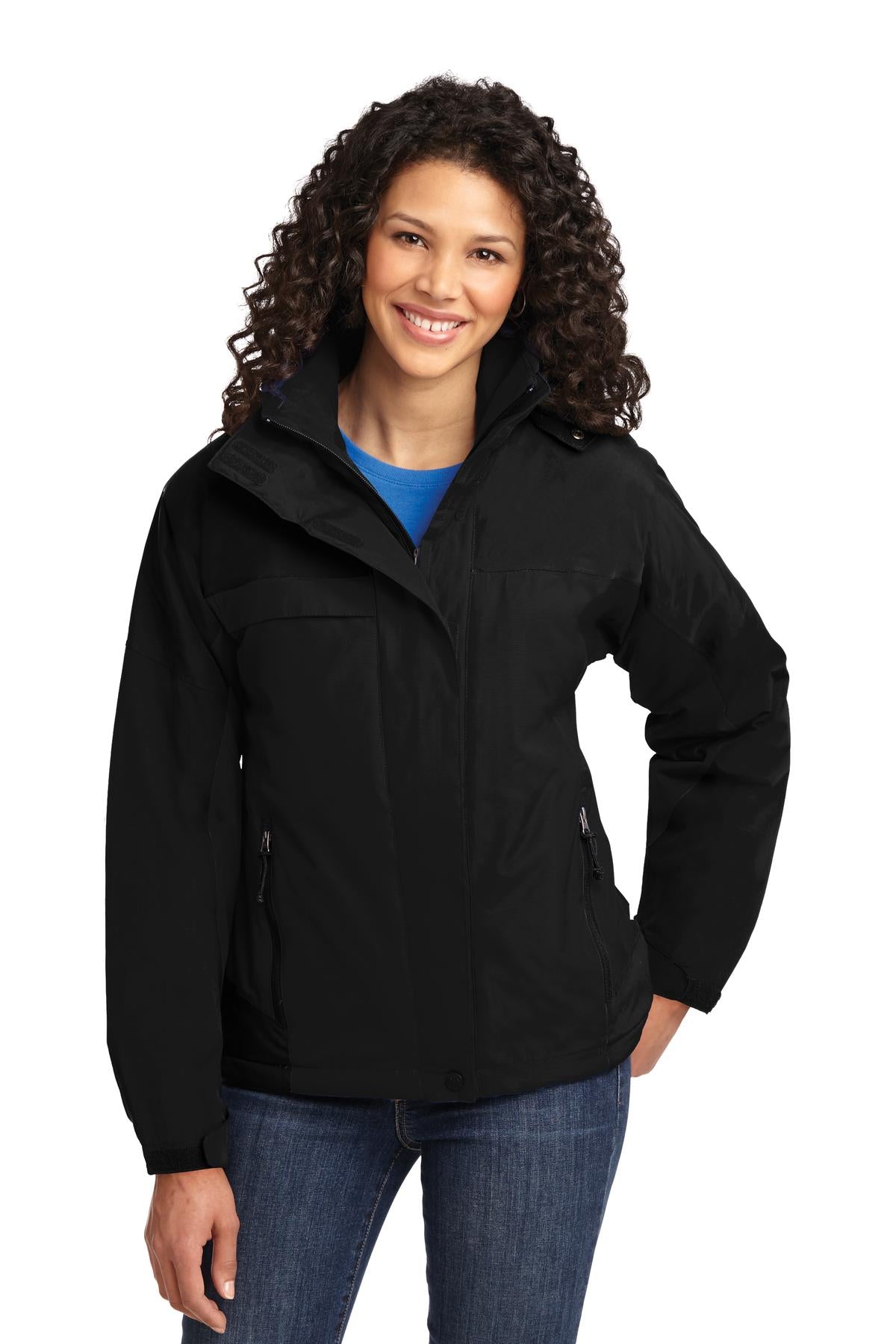 Port Authority Women's Nootka Jacket.  L792 in Black/ Black