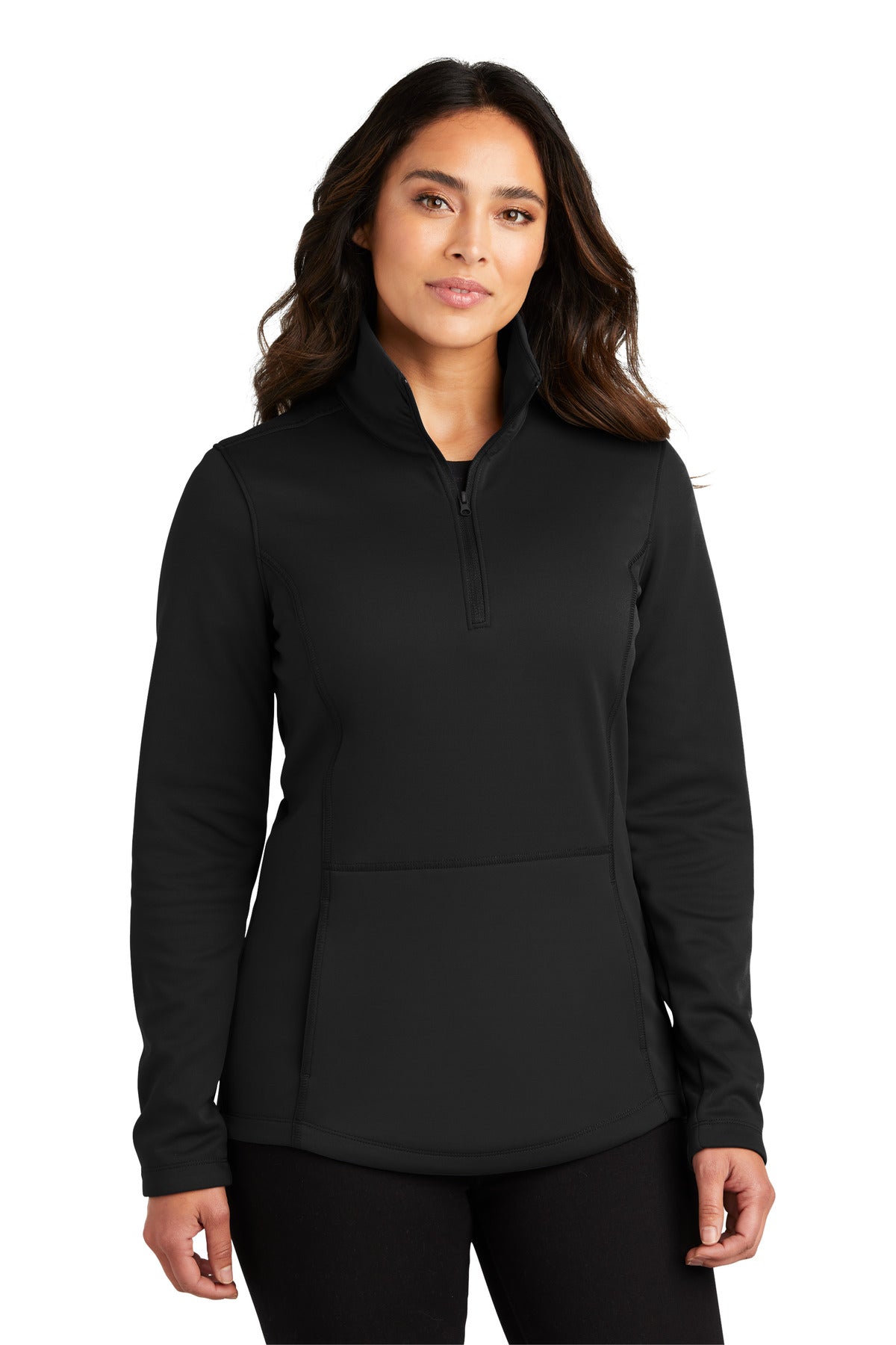 Port Authority Women's Smooth Fleece 1/4-Zip L804 in Deep Black