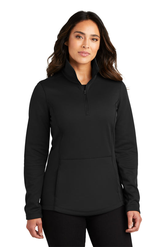 Port Authority Women's Smooth Fleece 1/4-Zip L804 in Deep Black