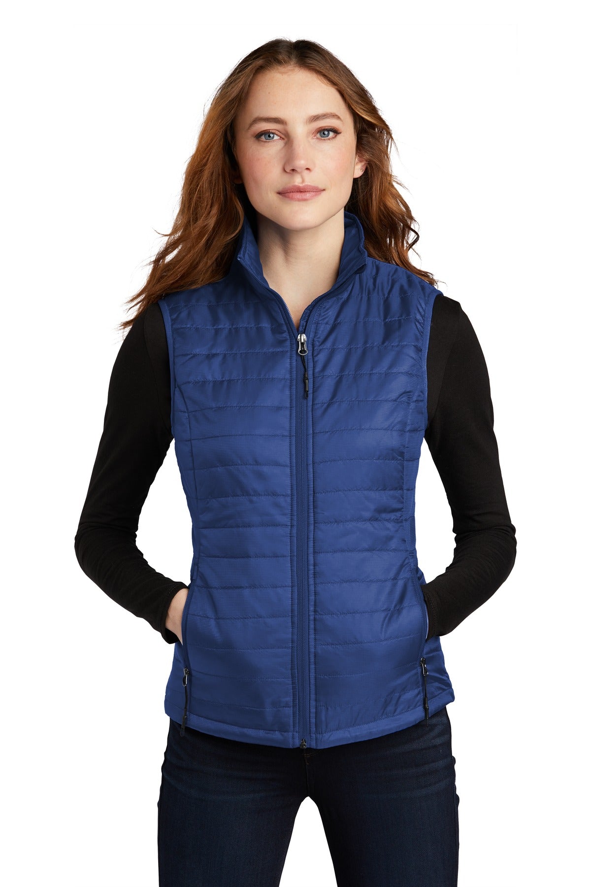 Port Authority  Women's Packable Puffy Vest L851 in Cobalt Blue