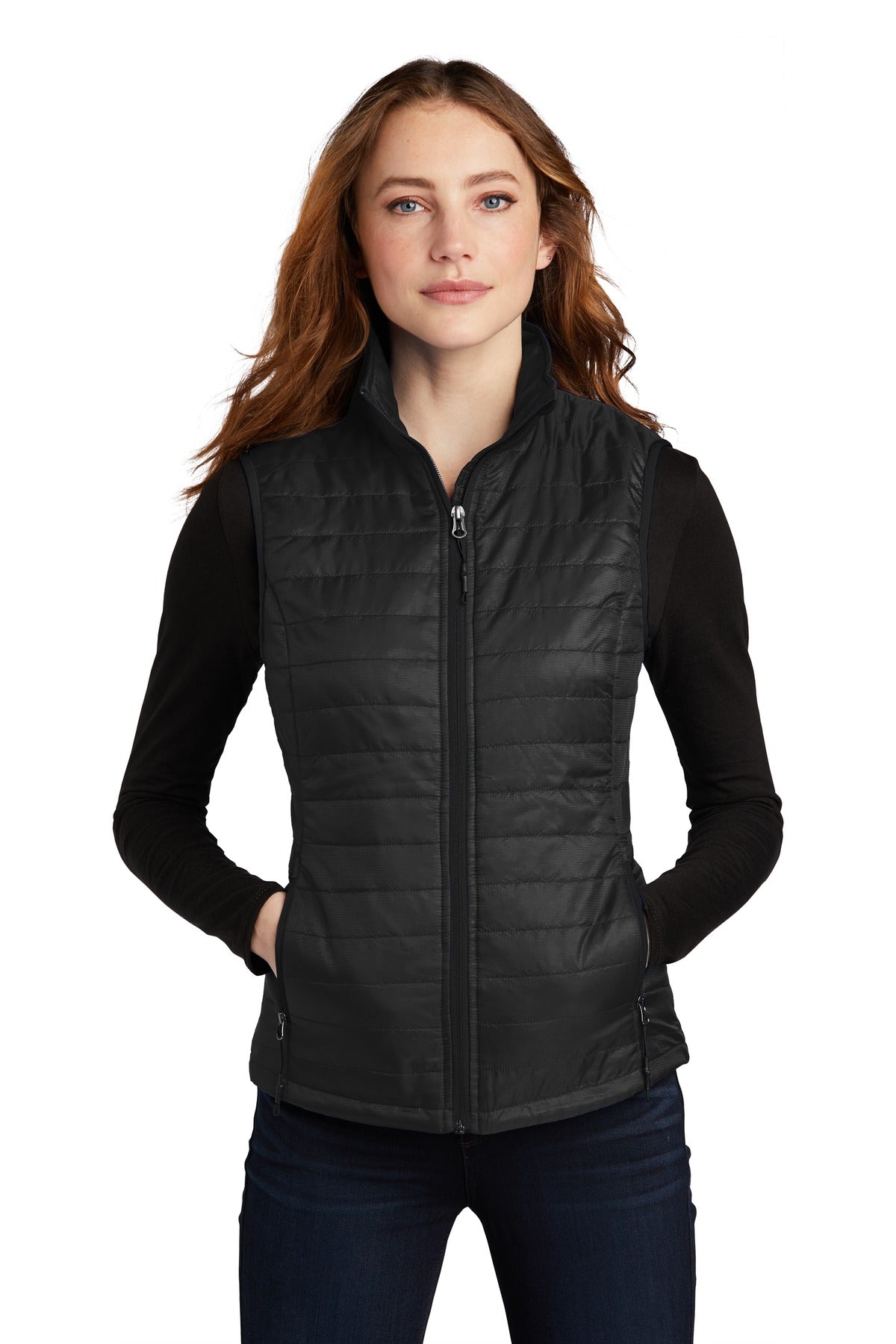 Port Authority  Women's Packable Puffy Vest L851 in Deep Black