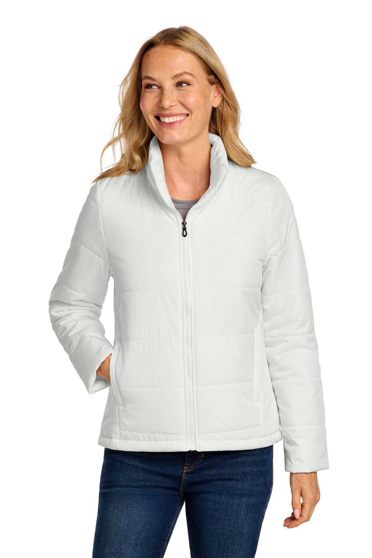 Port Authority Women's Puffer Jacket L852 in Marshmallow