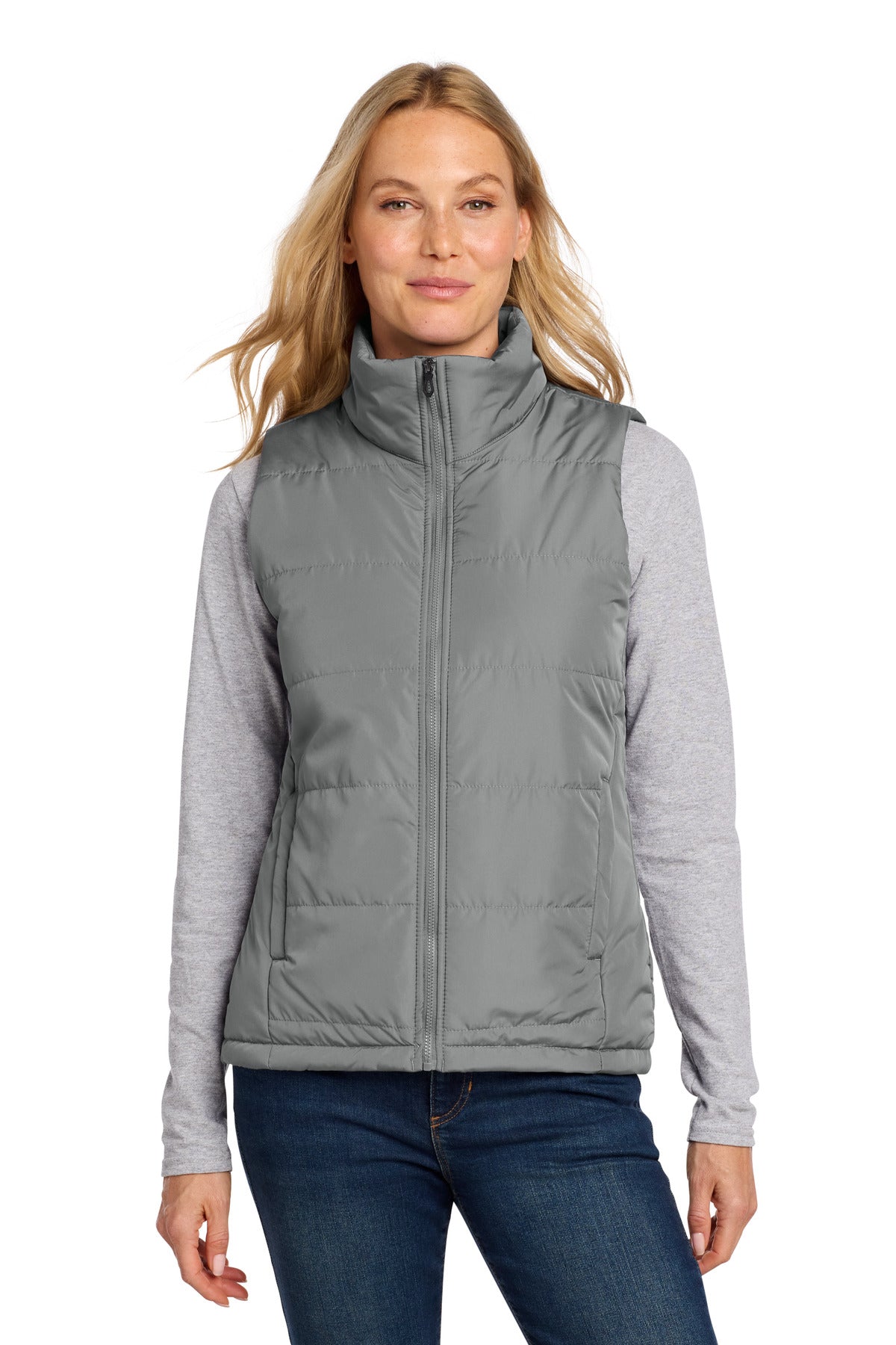Port Authority Women's Puffer Vest L853 in Shadow Grey