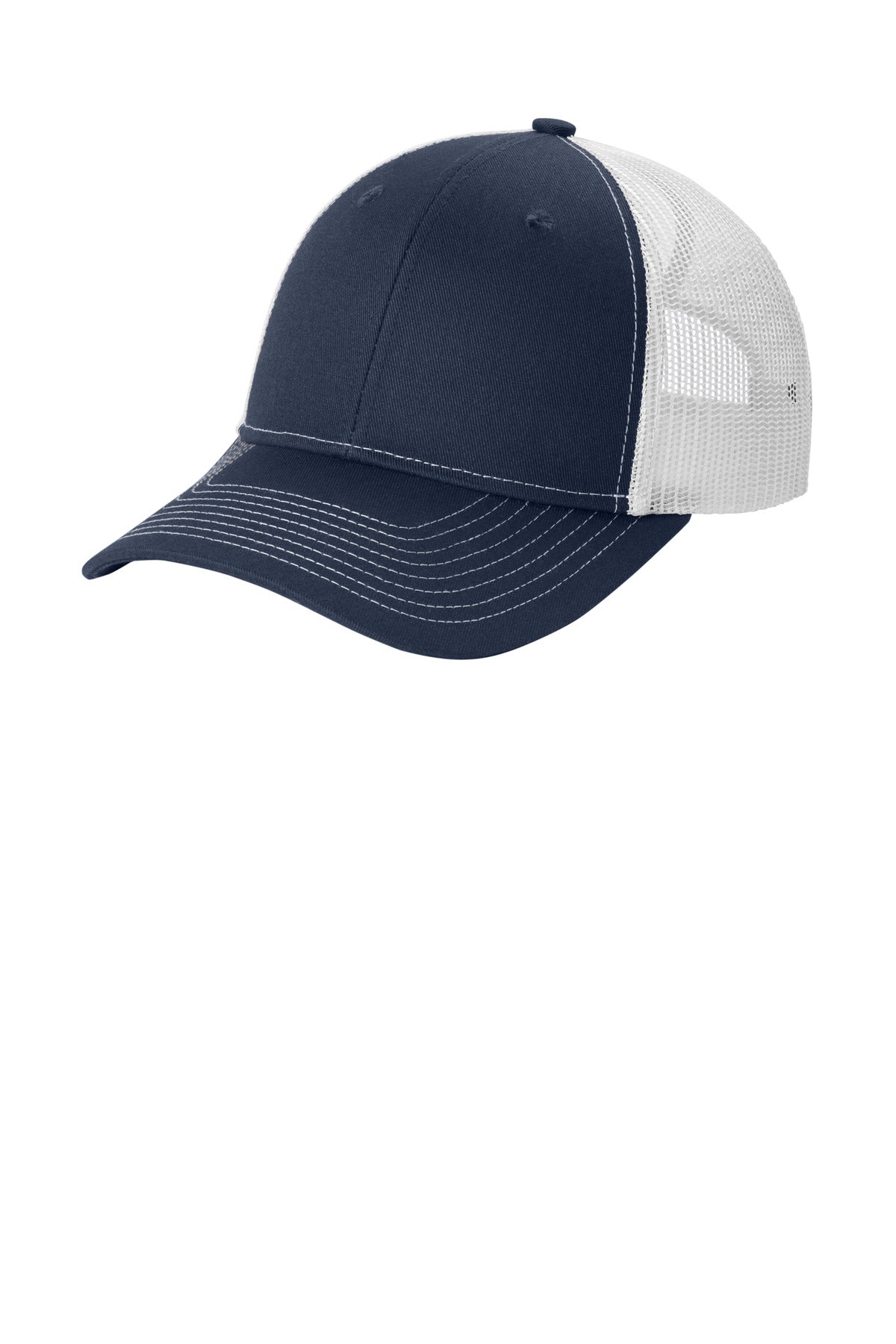 Port Authority Snapback Ponytail Trucker Cap LC401 in True Navy/ White