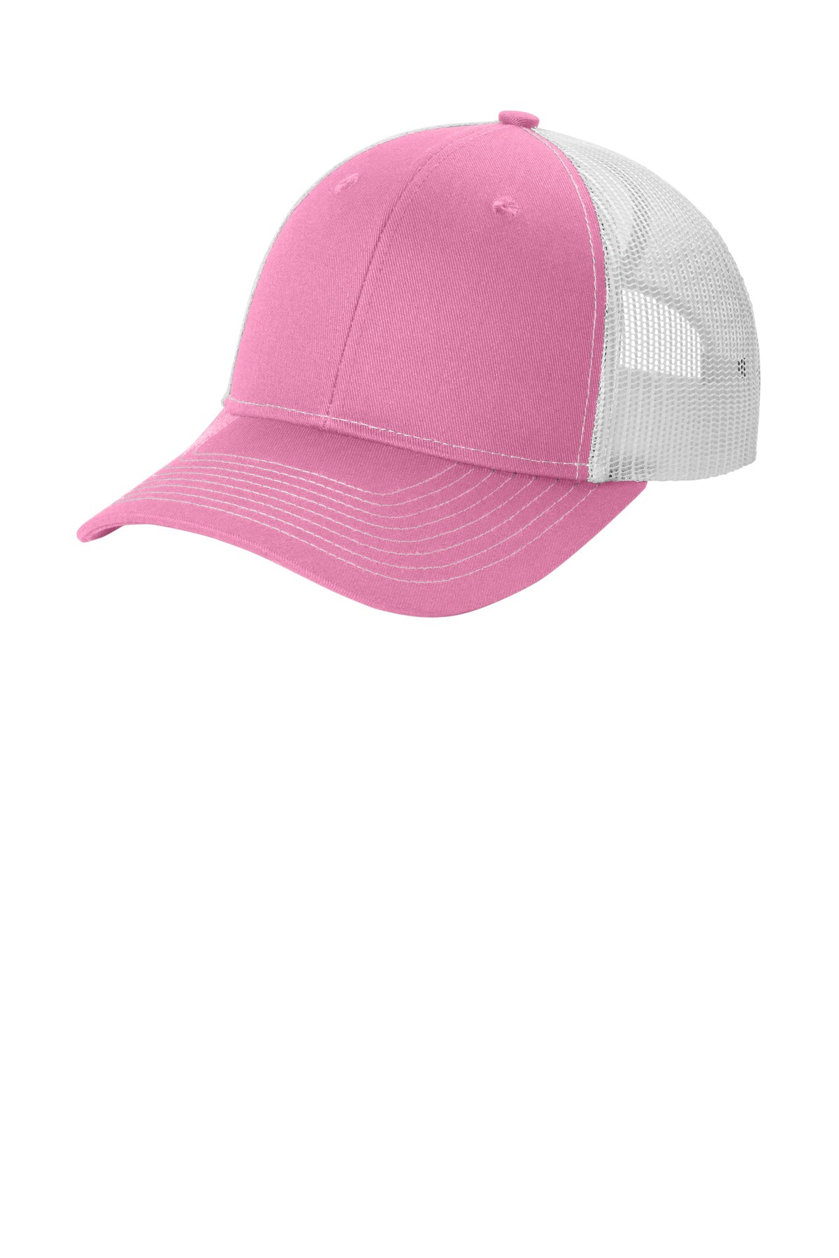 Port Authority Snapback Ponytail Trucker Cap LC401 in True Pink/ White