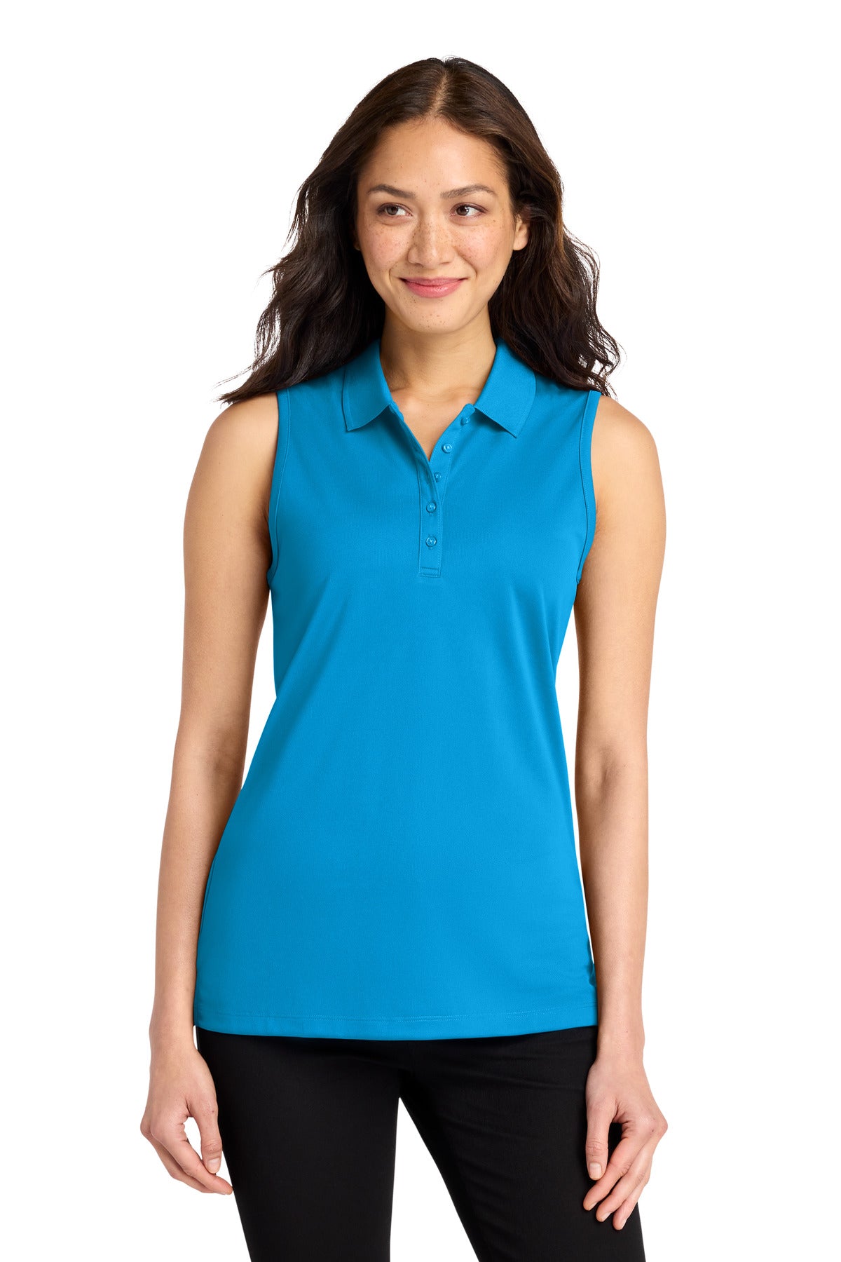 Port Authority Women's Dry Zone UV Micro-Mesh Sleeveless Polo LK110SV in Coastal Blue
