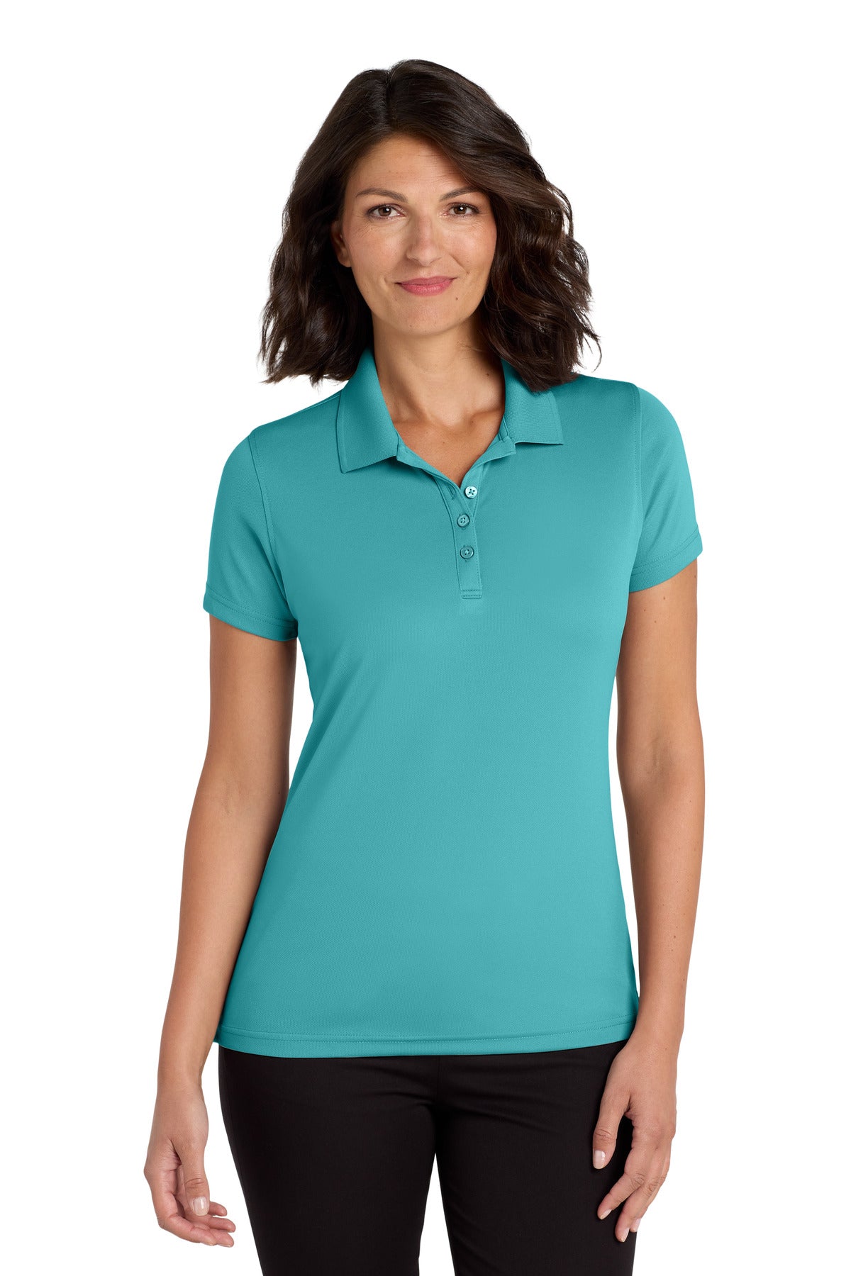 Port Authority Women's Dry Zone UV Micro-Mesh Polo. LK110 in Aquamarine
