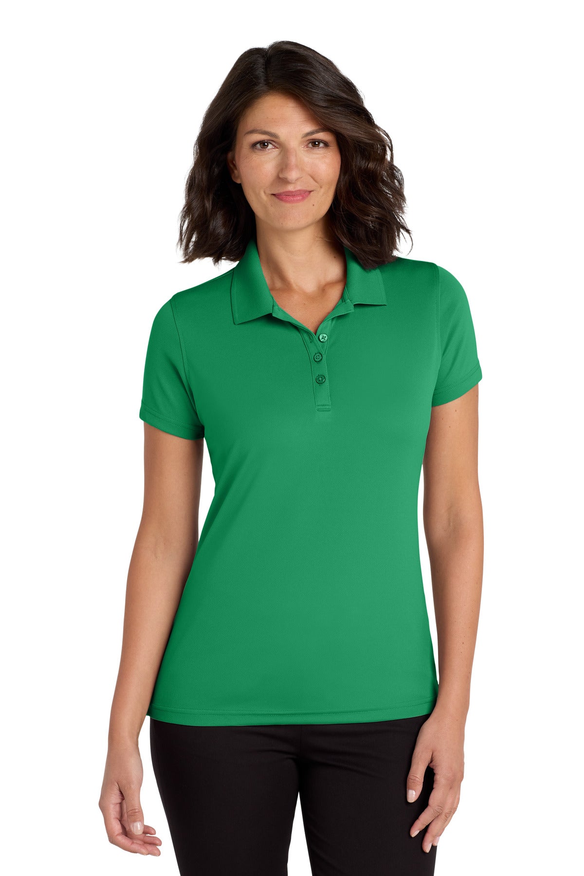Port Authority Women's Dry Zone UV Micro-Mesh Polo. LK110 in Bright Kelly Green