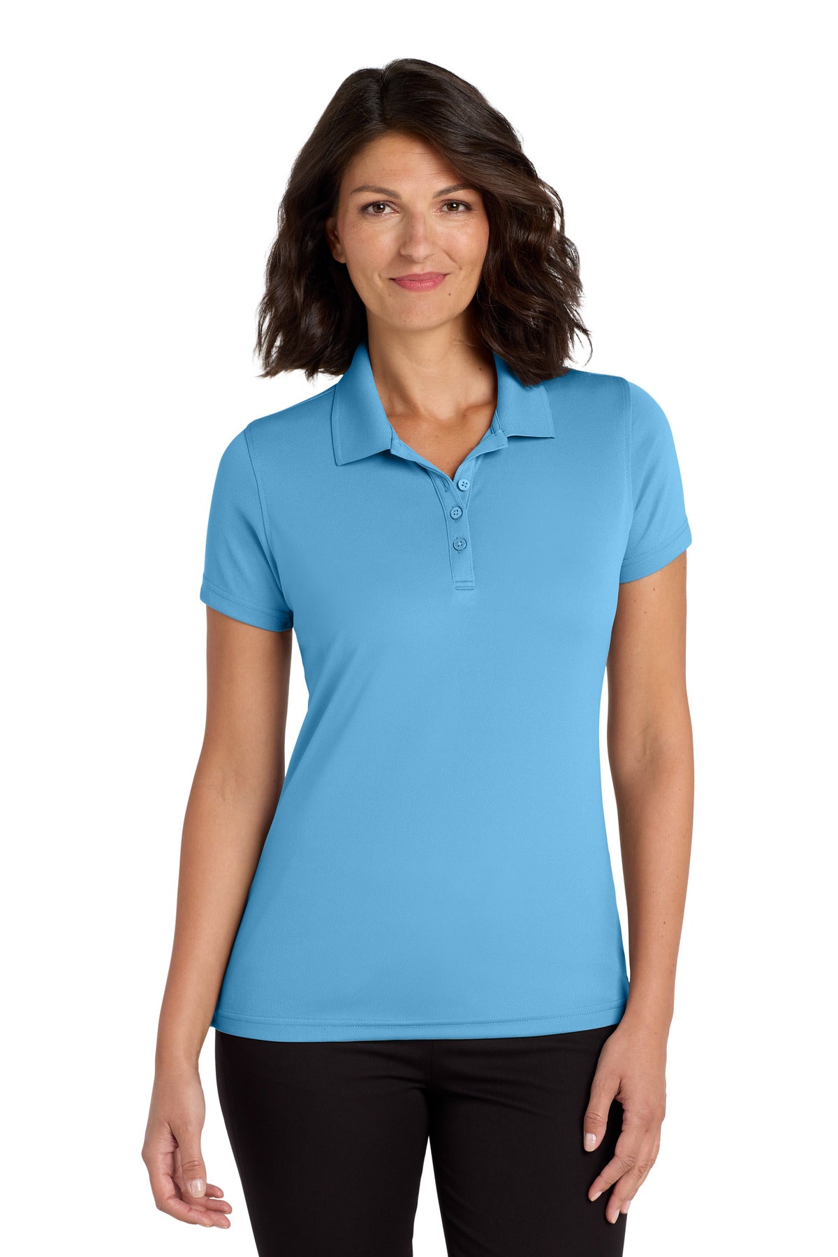 Port Authority Women's Dry Zone UV Micro-Mesh Polo. LK110 in Carolina Blue