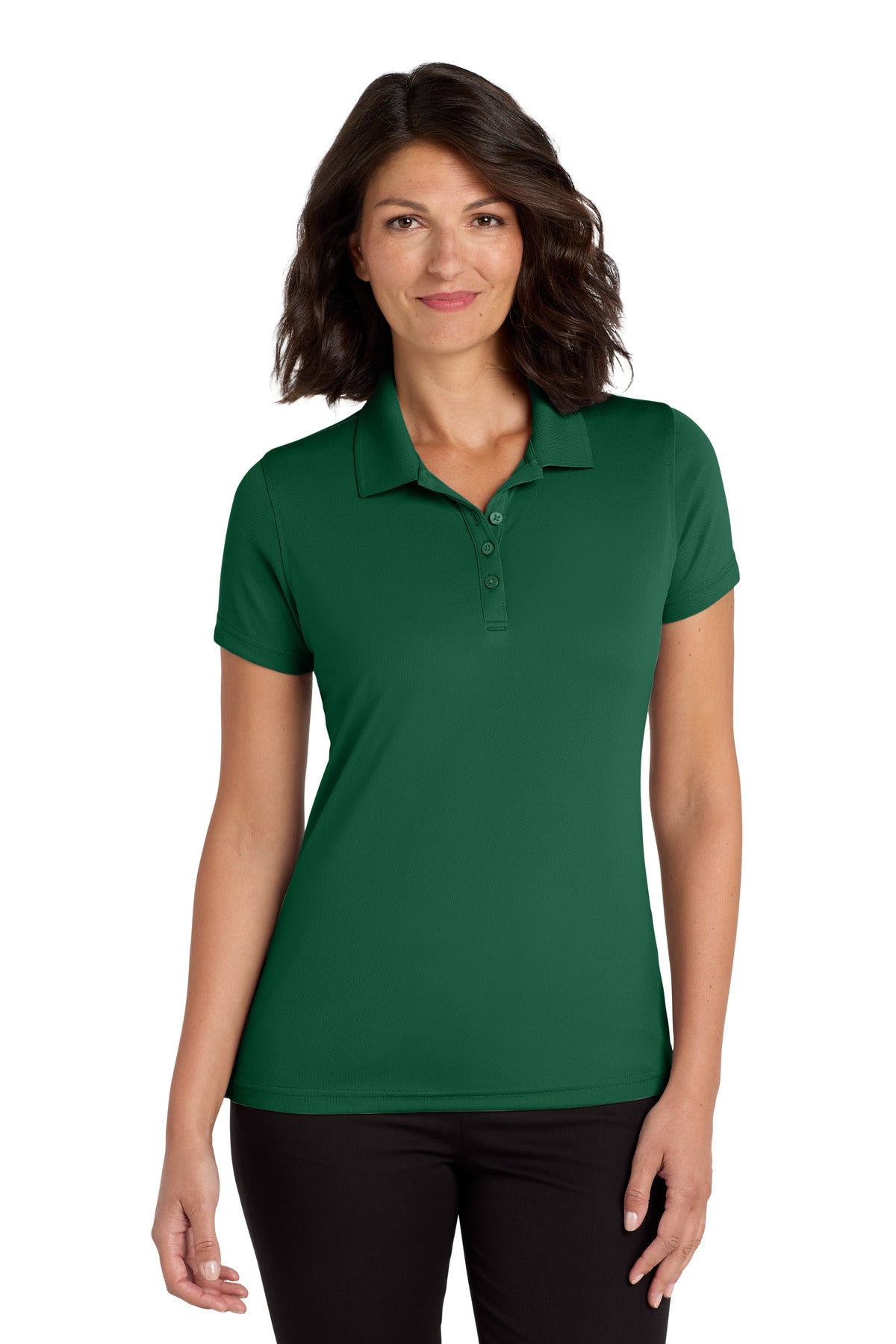 Port Authority Women's Dry Zone UV Micro-Mesh Polo. LK110 in Deep Forest Green